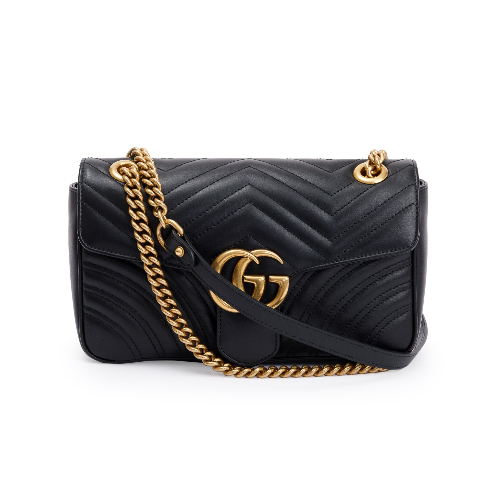 Gucci Black GG Marmont Matelasse Small Shoulder Bag w/ Box