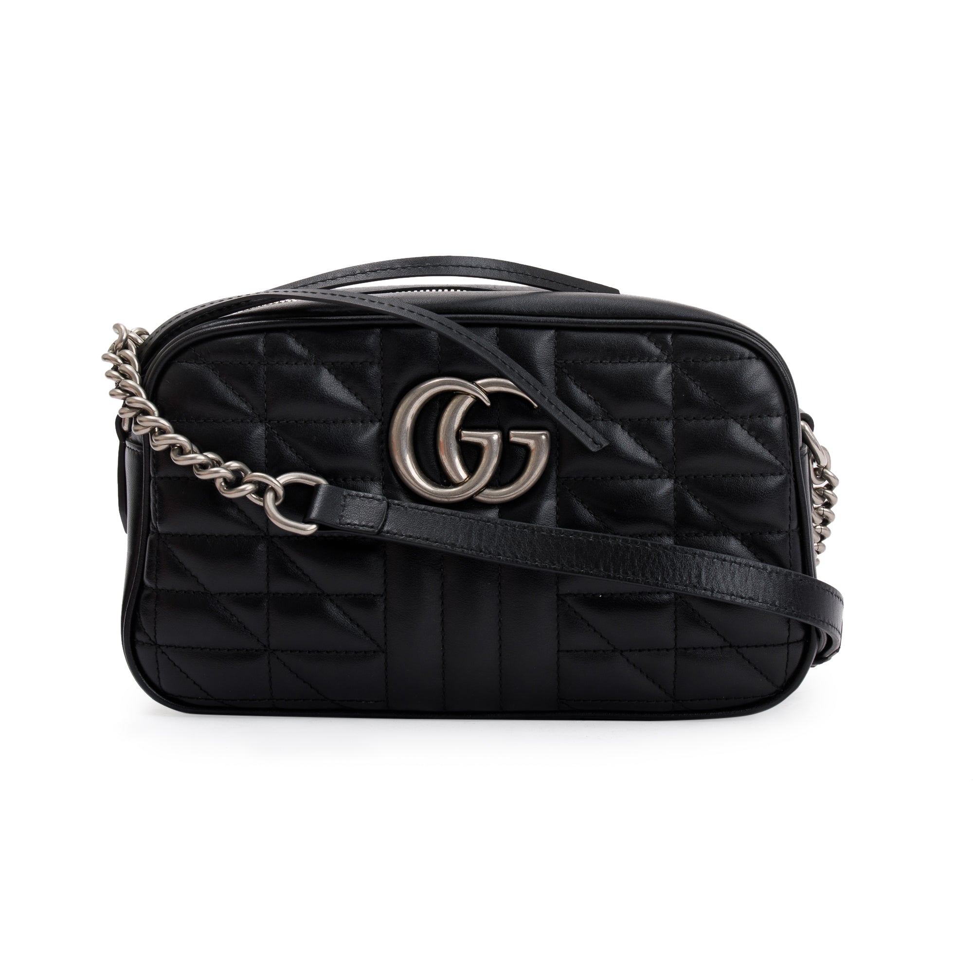 Gucci Black GG Marmont Matelasse Small Shoulder Bag w/ Box
