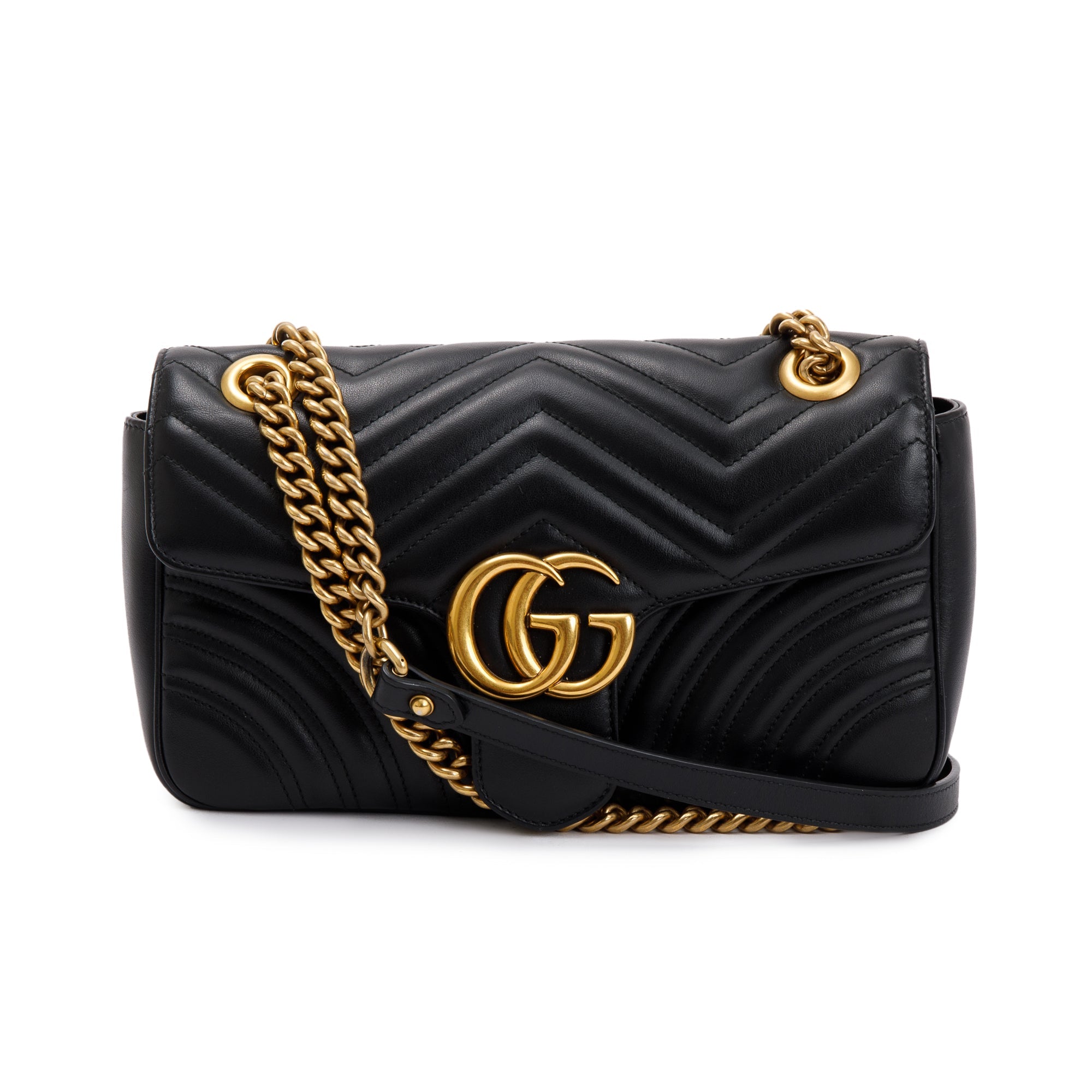 Gucci Black GG Marmont Matelasse Small Shoulder Bag w/ Box