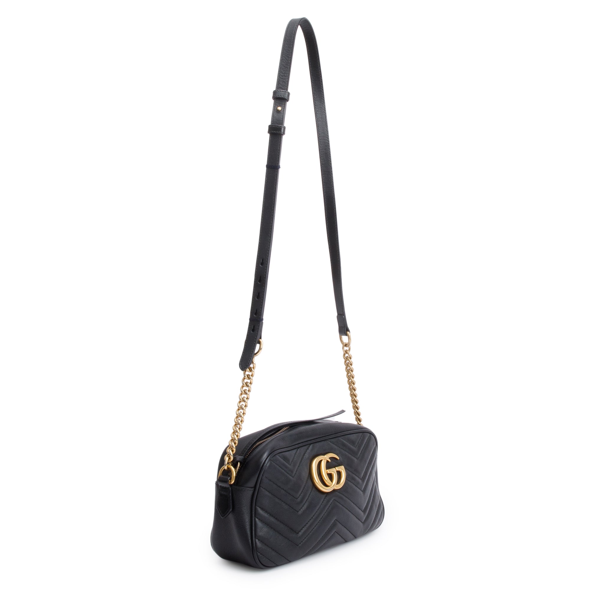 Gucci Black GG Marmont Matelasse Small Shoulder Bag w/ Receipt