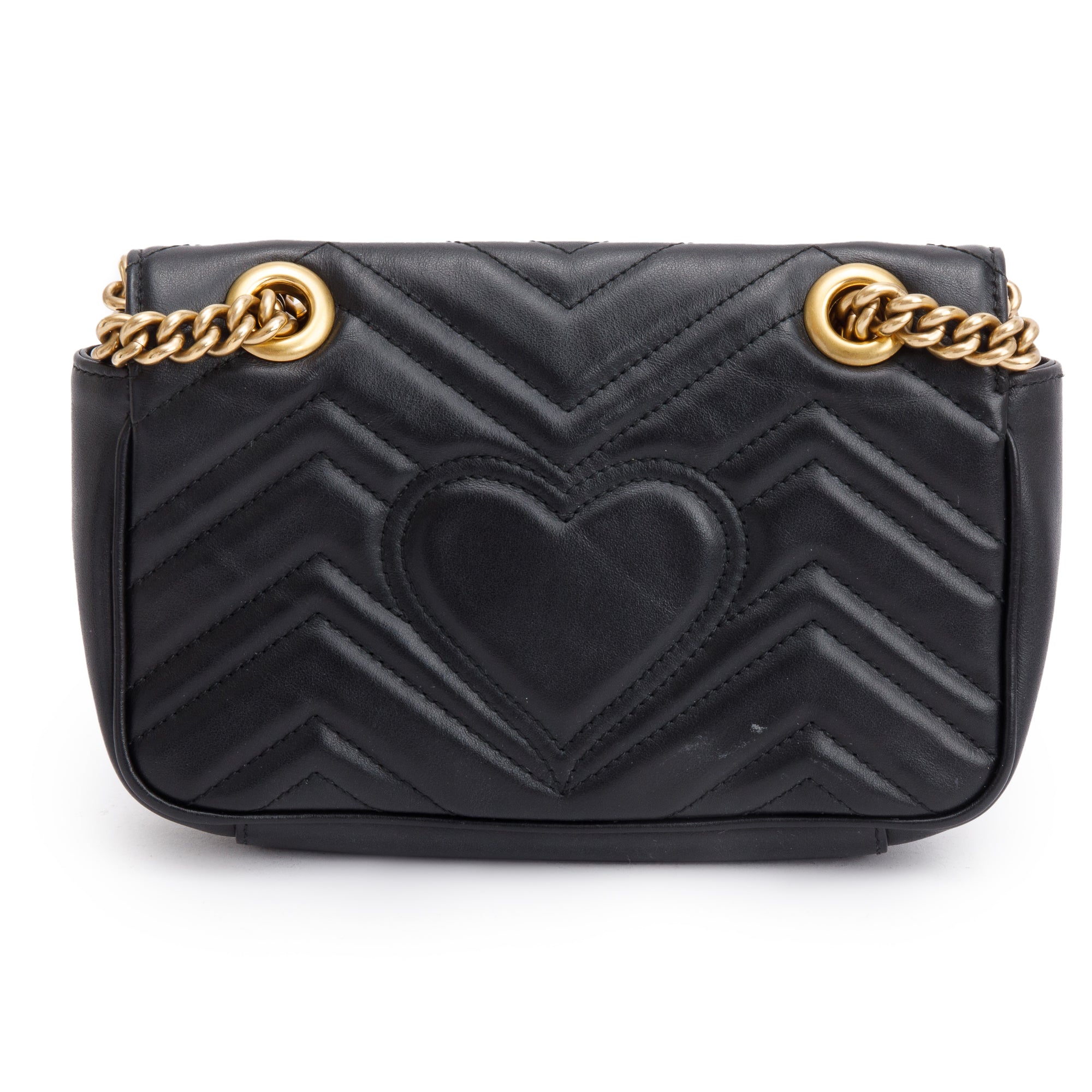 Gucci Black GG Marmont Mini Shoulder Bag w/ Box