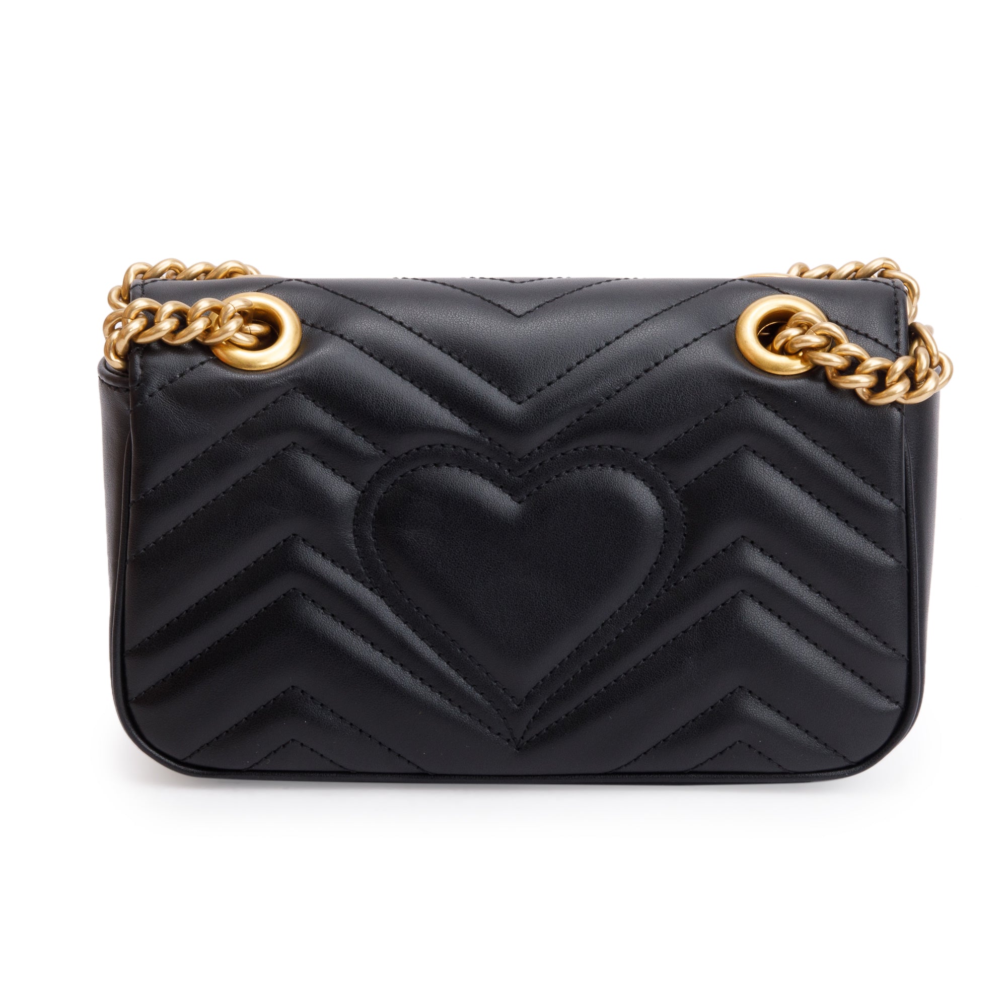Gucci Black GG Marmont Mini Shoulder Bag w/ Box