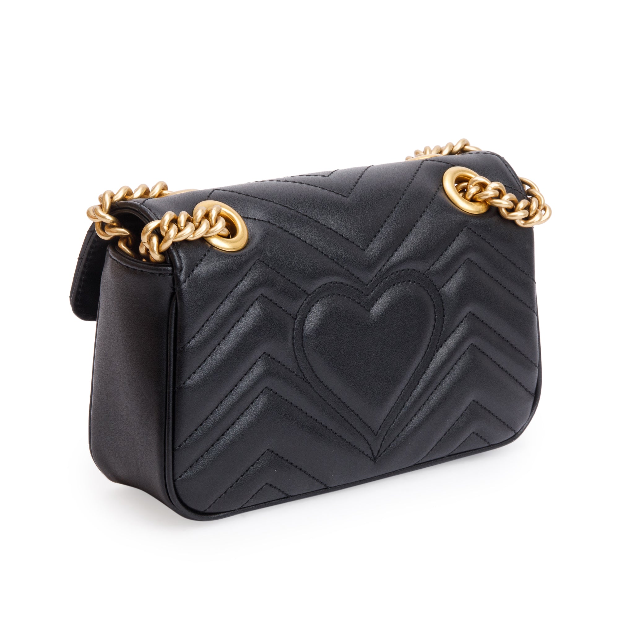 Gucci Black GG Marmont Mini Shoulder Bag w/ Box