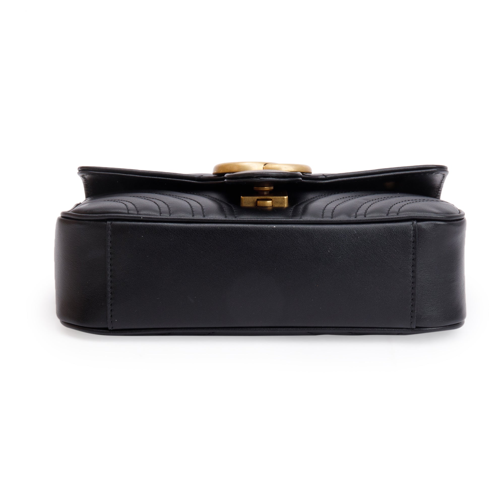 Gucci Black GG Marmont Mini Shoulder Bag w/ Box