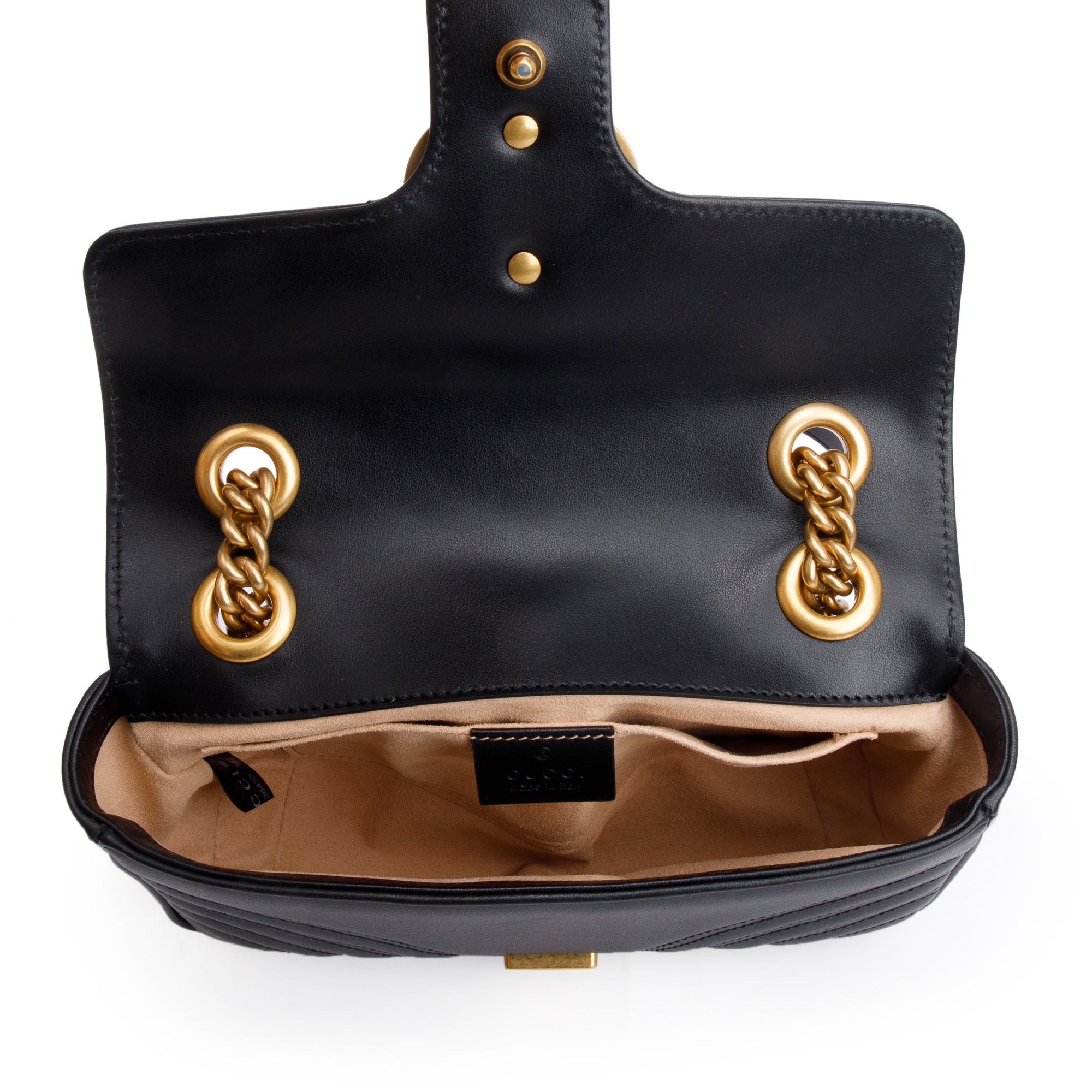 Gucci Black GG Marmont Mini Shoulder Bag w/ Box