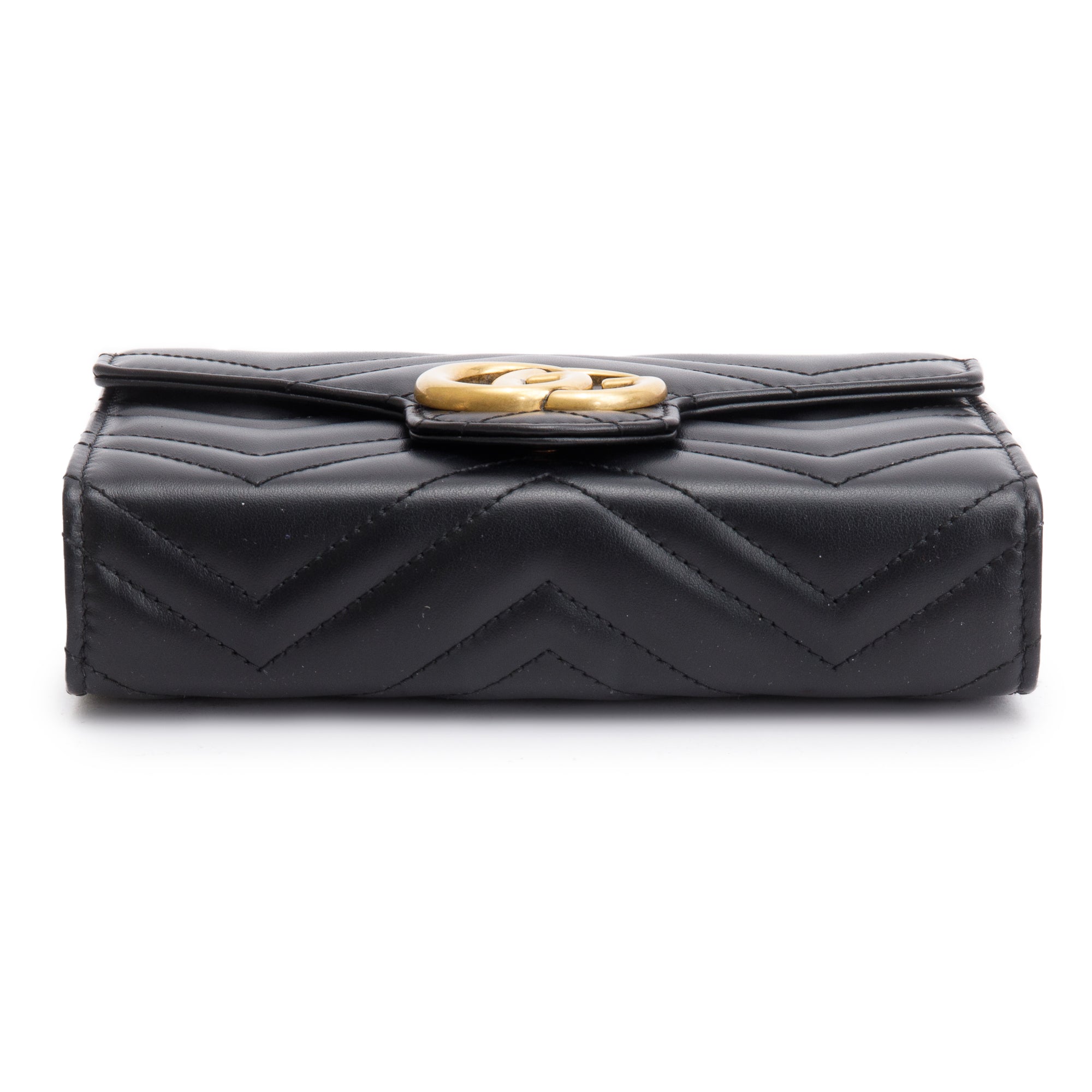 Gucci Black GG Marmont Mini Wallet on Chain w/ Box