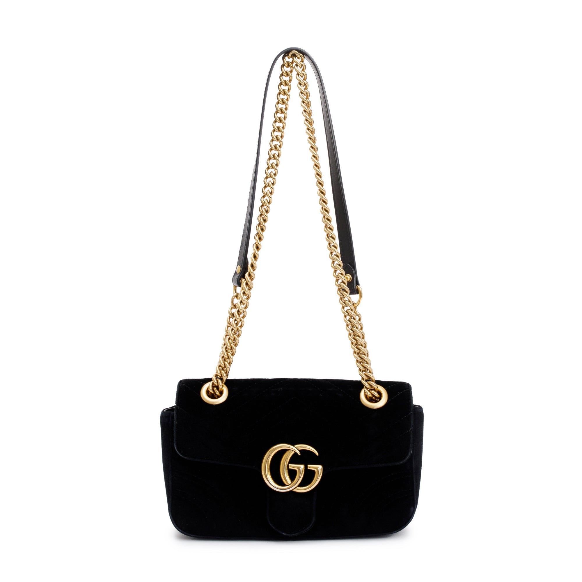 Gucci Black GG Marmont Velvet Mini Bag