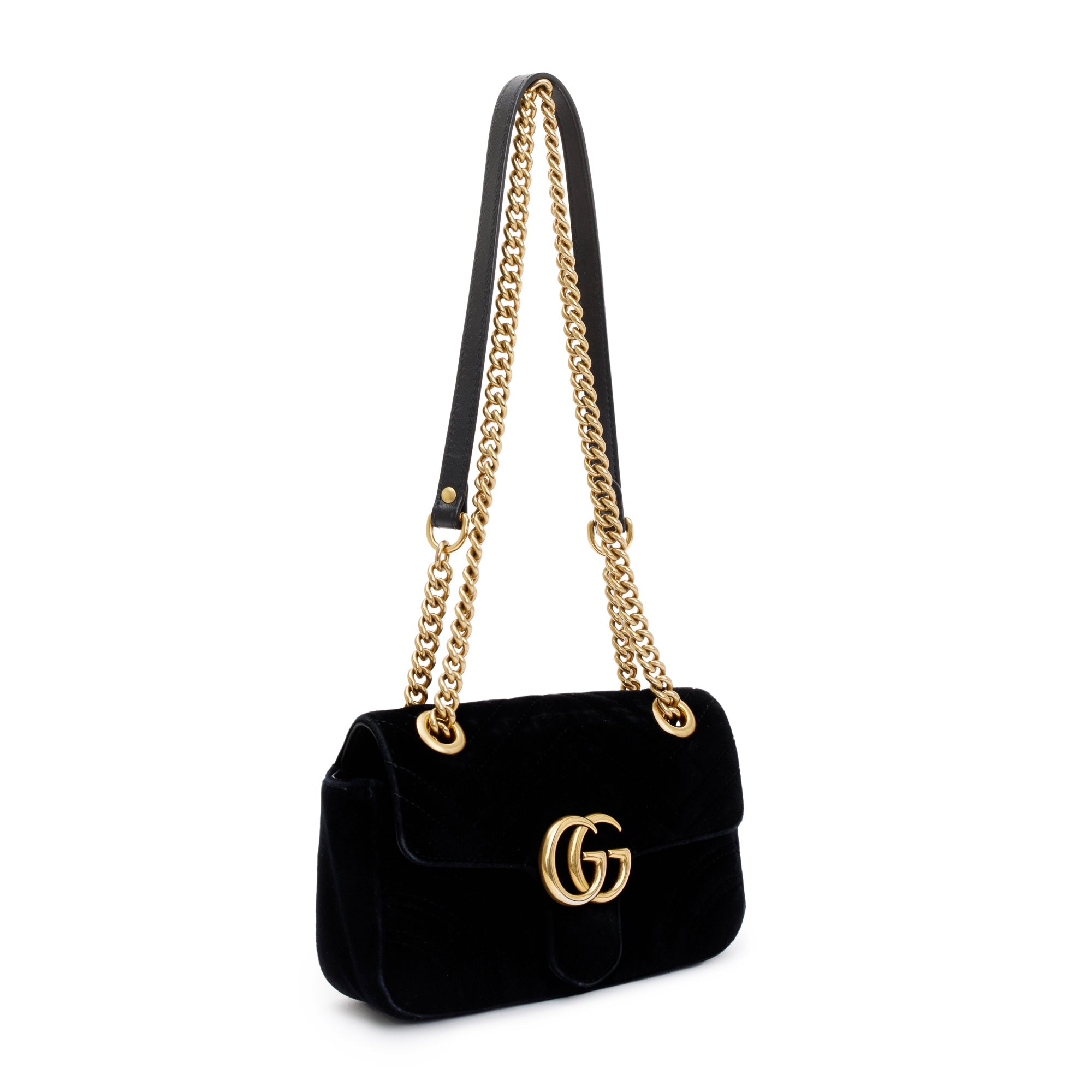 Gucci Black GG Marmont Velvet Mini Bag