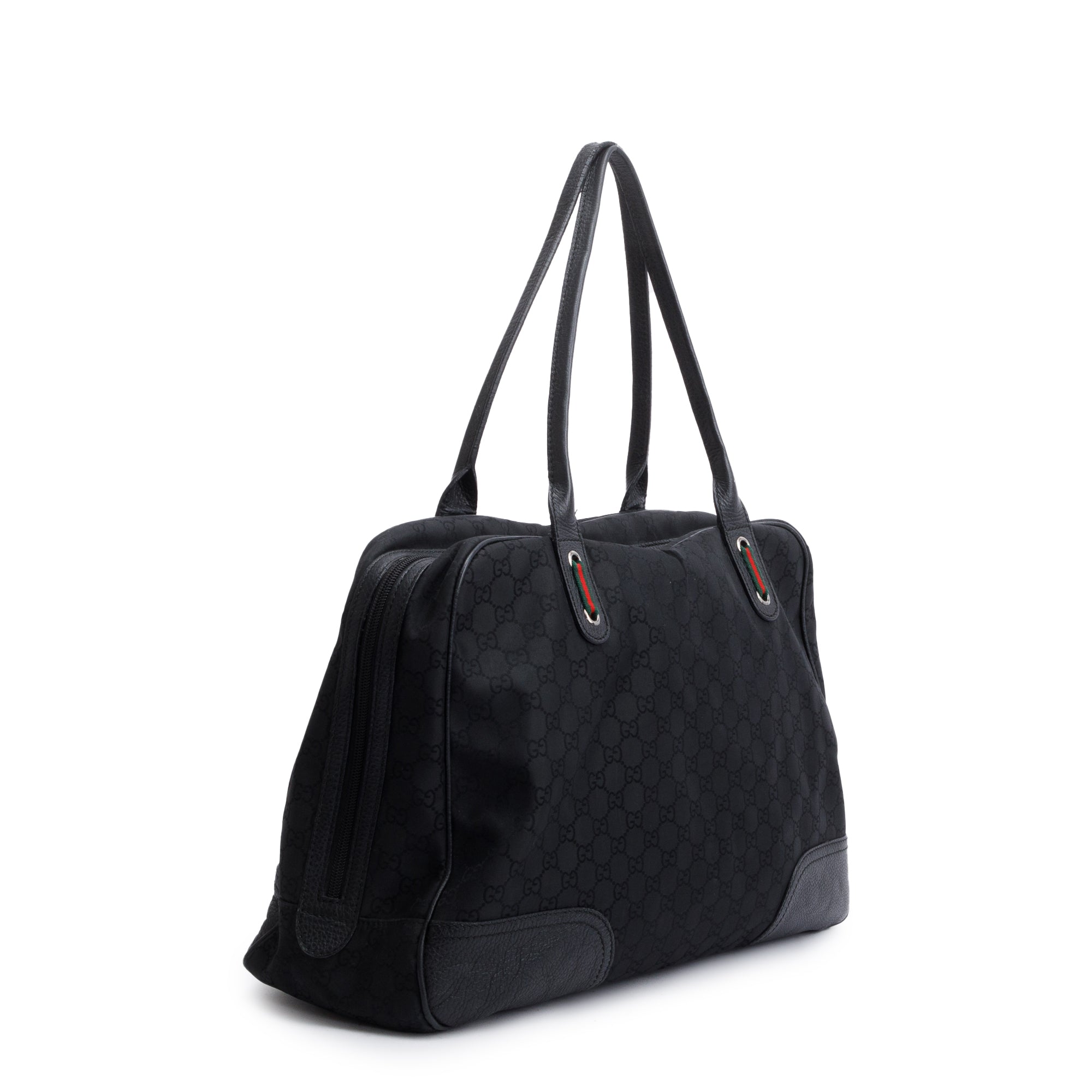 Gucci Black GG Nylon Large Princy Boston Bag