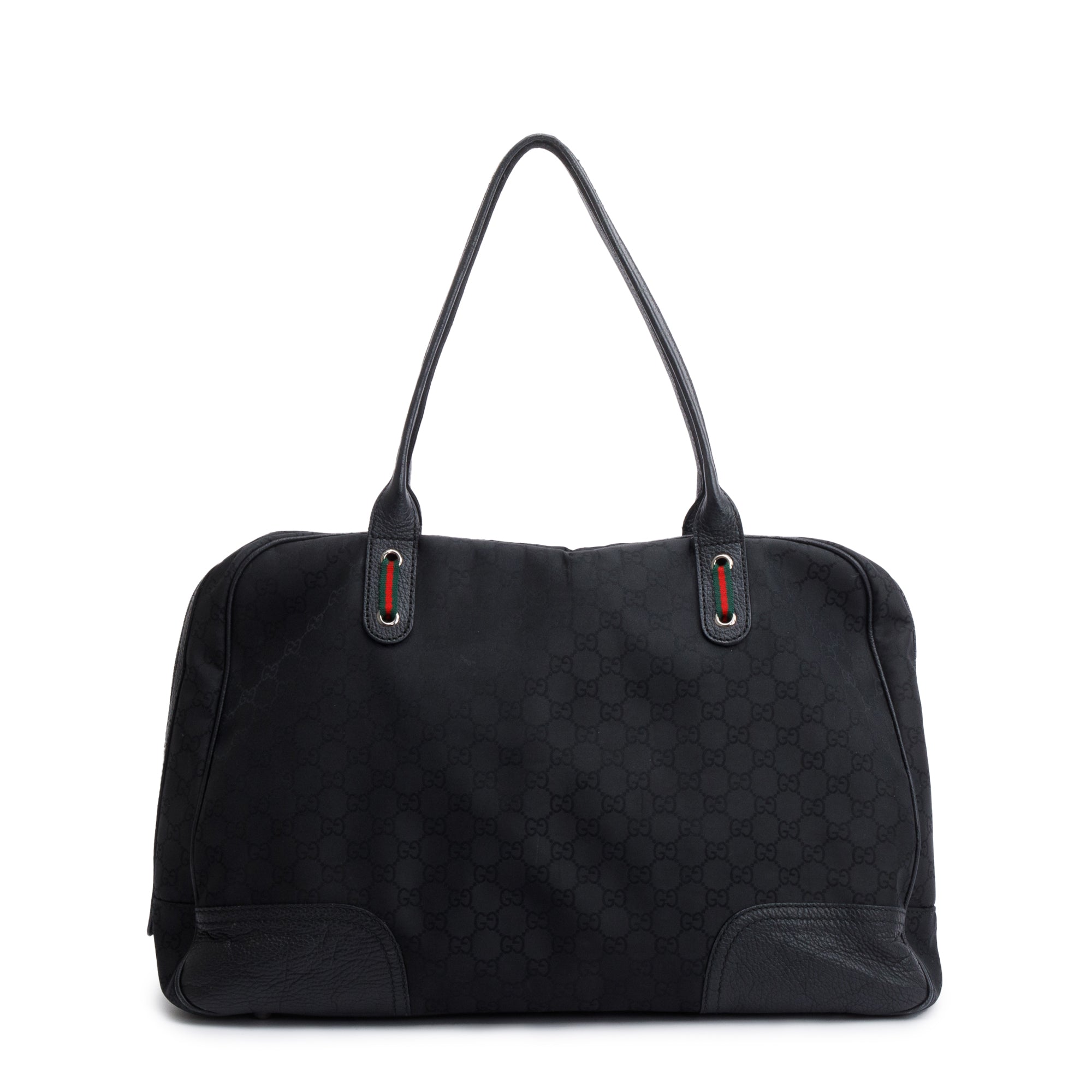 Gucci Black GG Nylon Large Princy Boston Bag