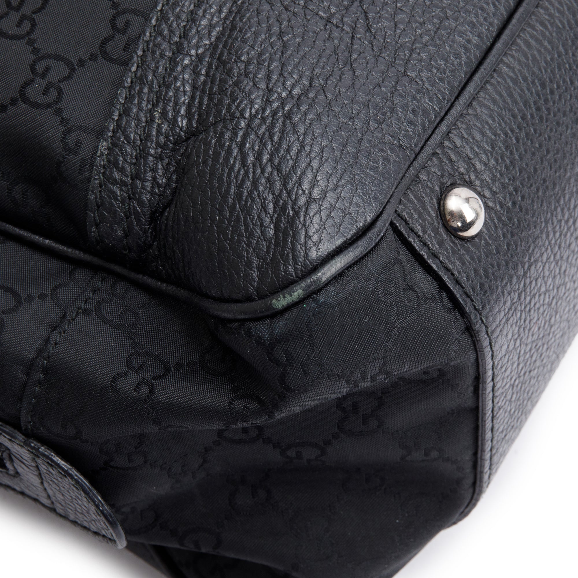 Gucci Black GG Nylon Large Princy Boston Bag