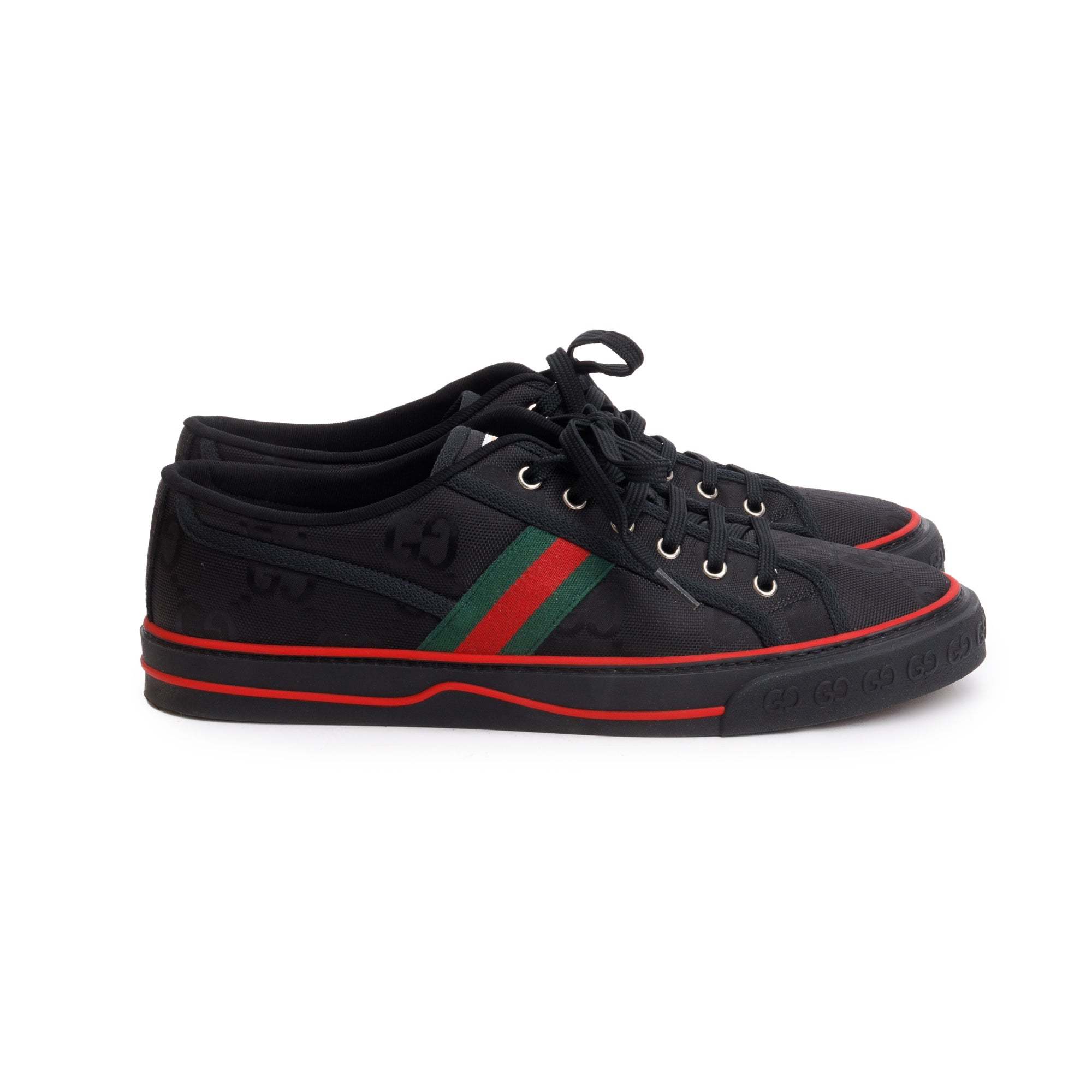 Gucci Black GG Nylon Web Men's Tennis 1977 Sneakers, Size 11.5 w/ Box
