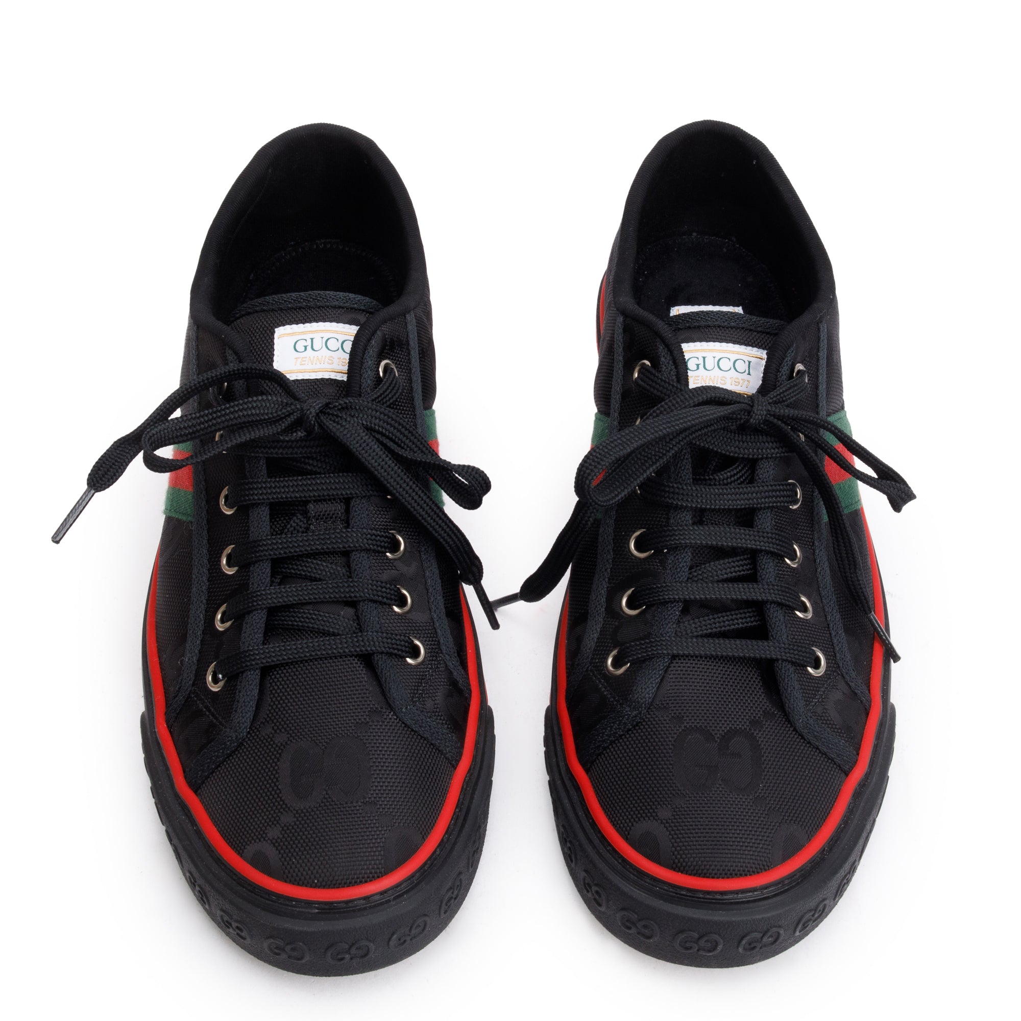 Gucci Black GG Nylon Web Men's Tennis 1977 Sneakers, Size 11.5 w/ Box