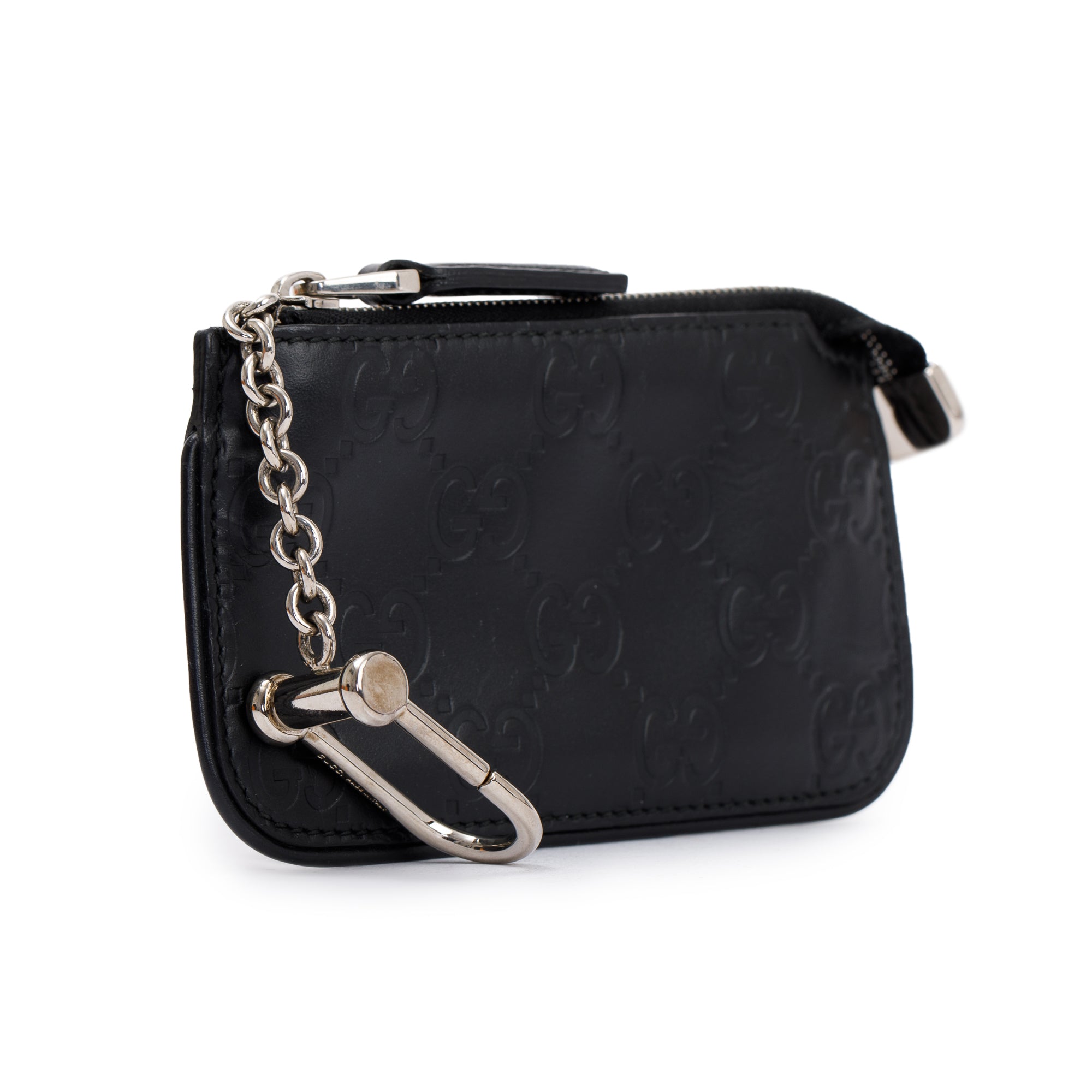 Gucci Black GG Signature Leather Key Pouch w/ Box