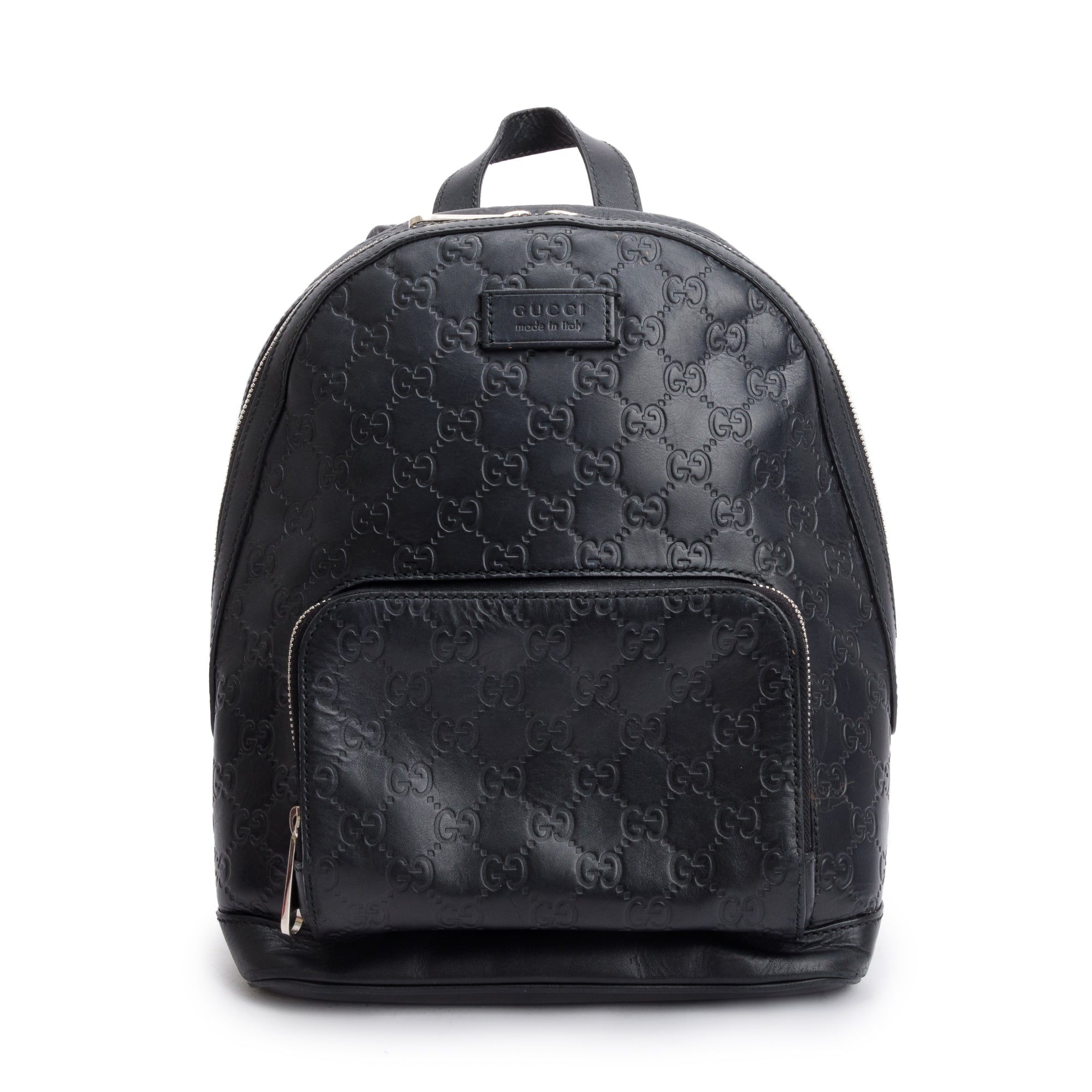 Gucci Black GG Signature Leather Small Backpack