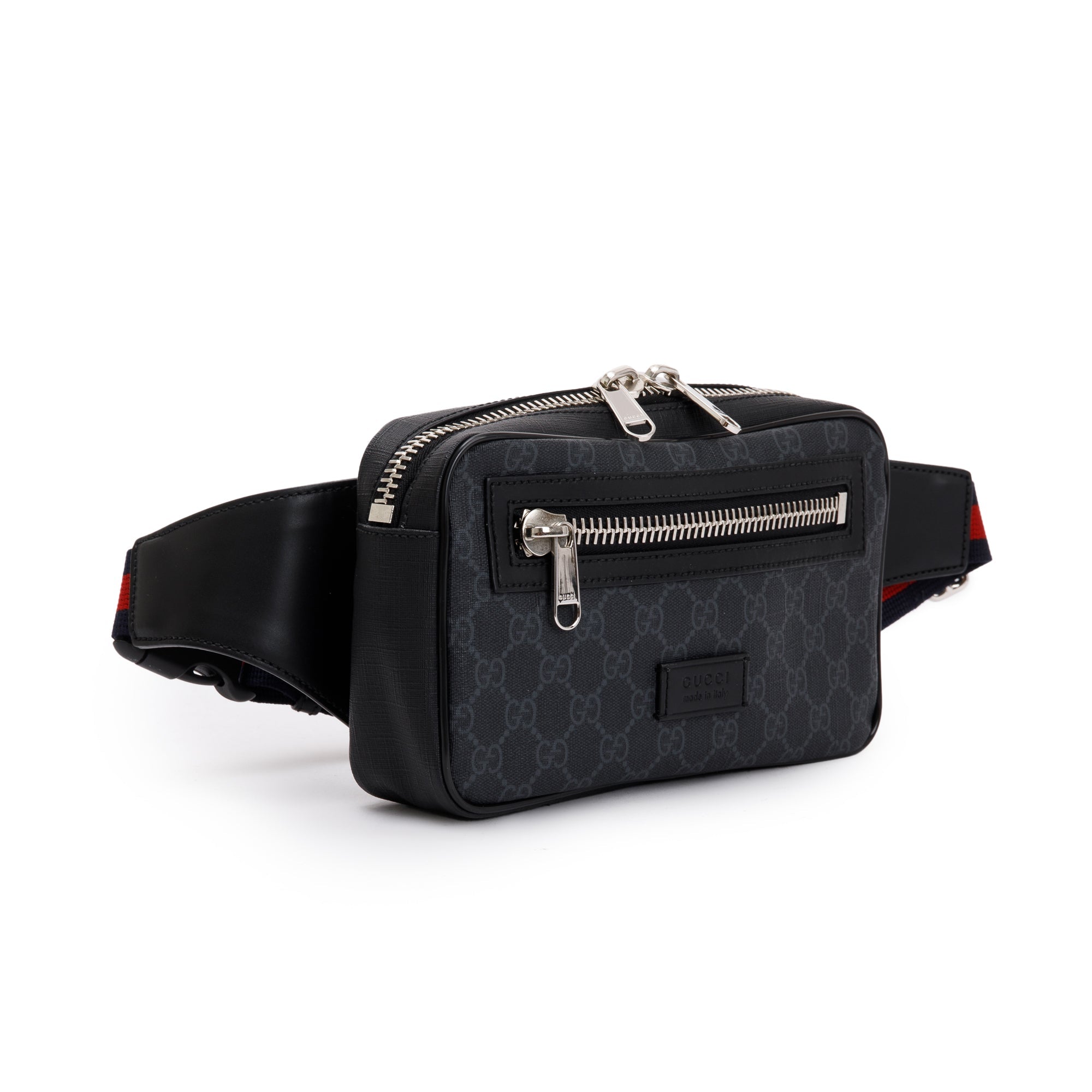 Gucci Black GG Supreme Belt Bag w/ Box