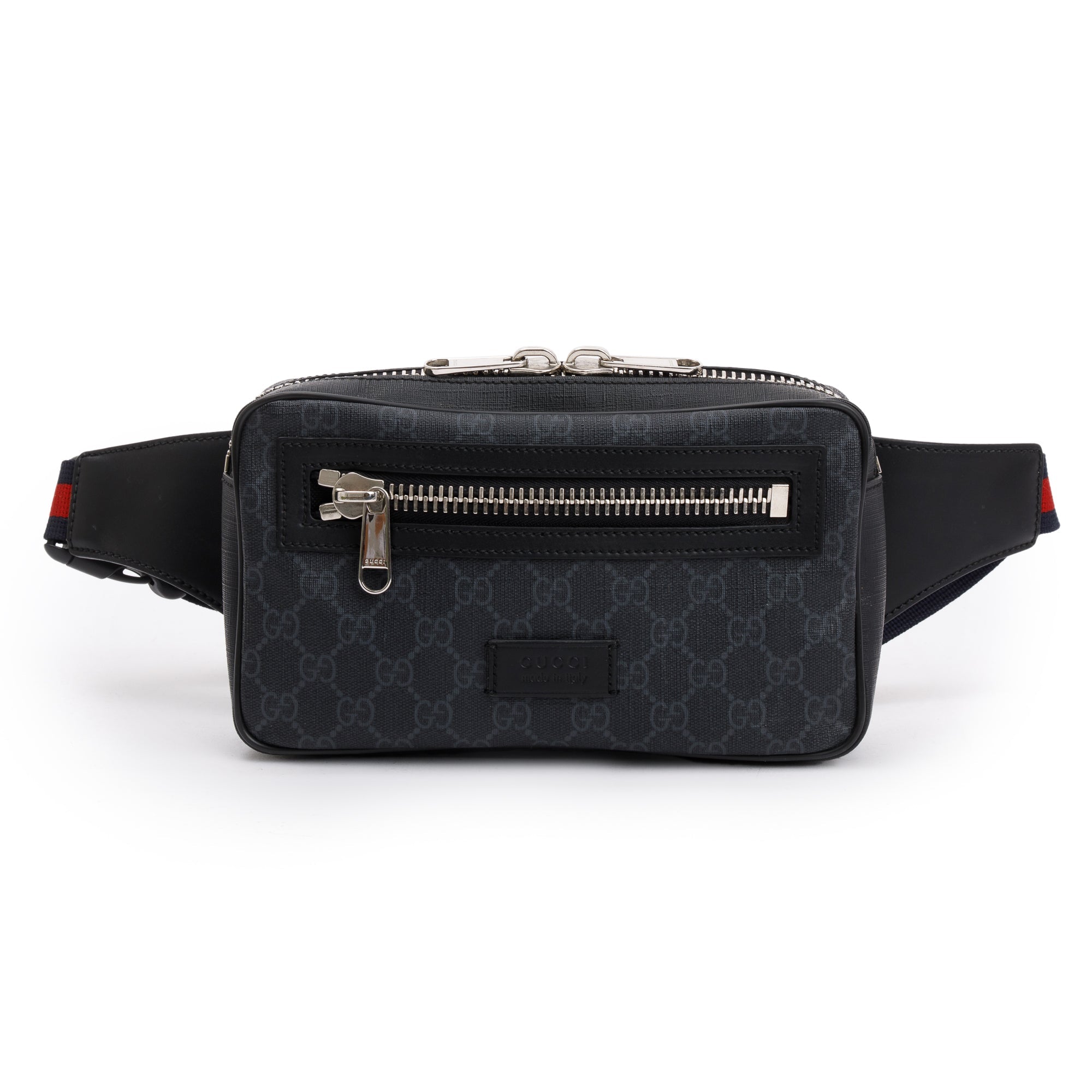 Gucci Black GG Supreme Belt Bag w/ Box