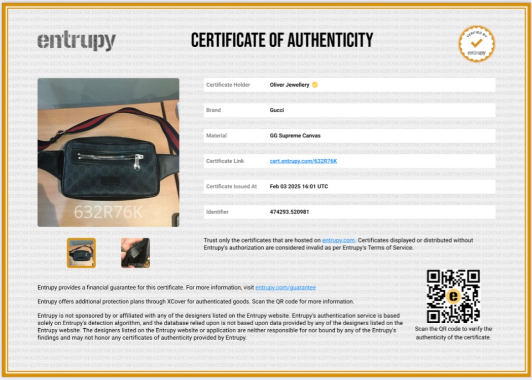 Gucci Black GG Supreme Belt Bag with Zip Pocket w/ Box