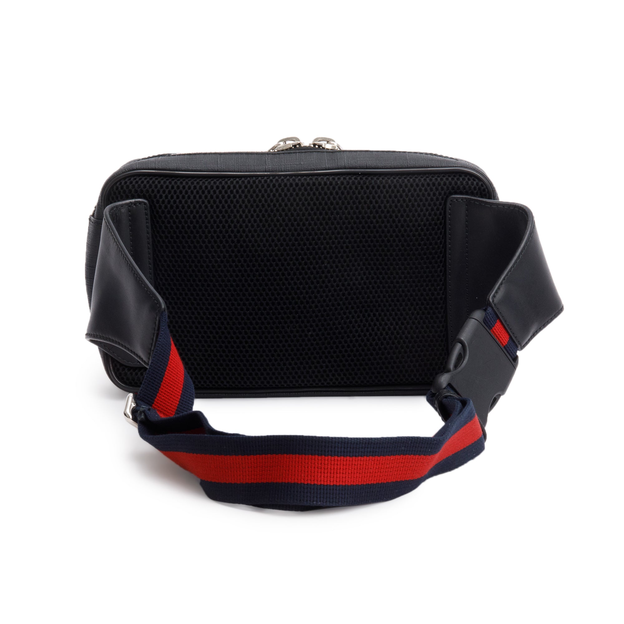 Gucci Black GG Supreme Black Belt Bag with Zip Pocket