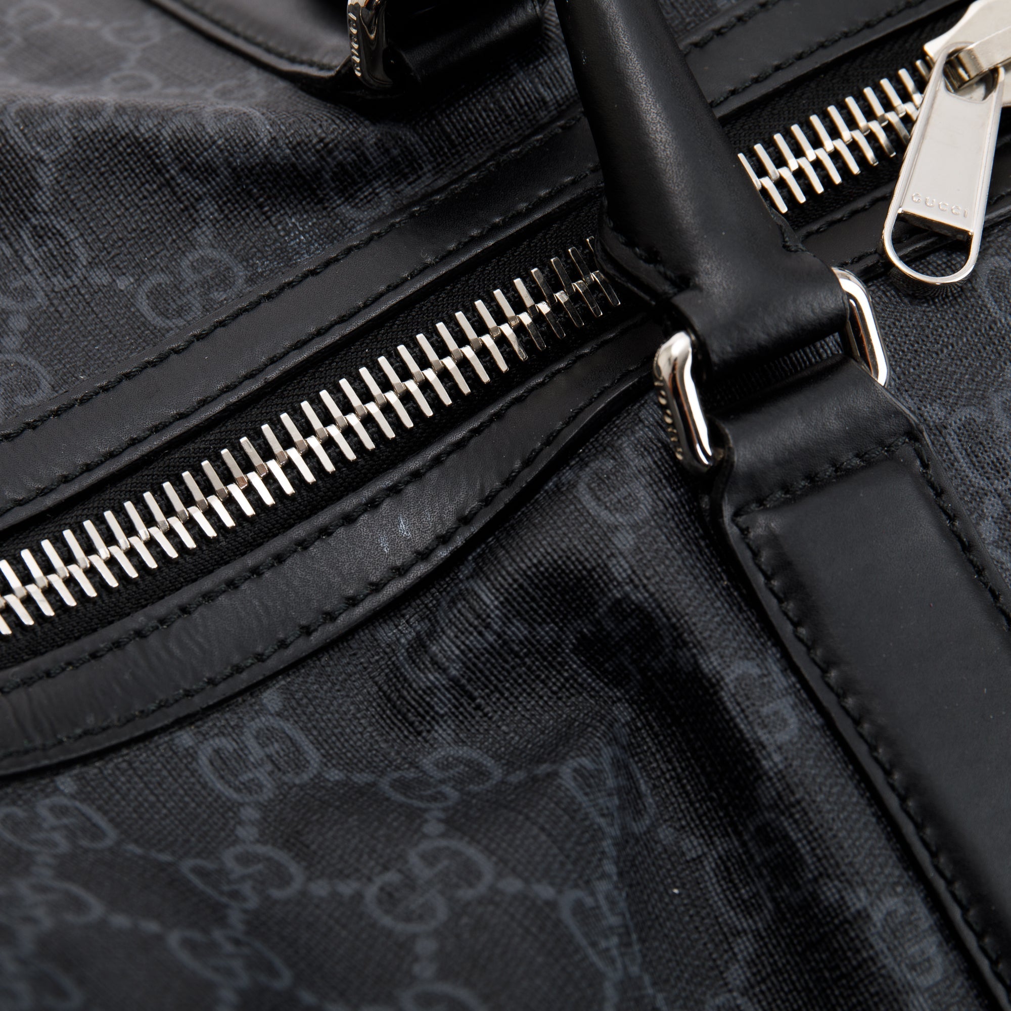 Gucci Black GG Supreme Canvas Carry-On Duffle Bag