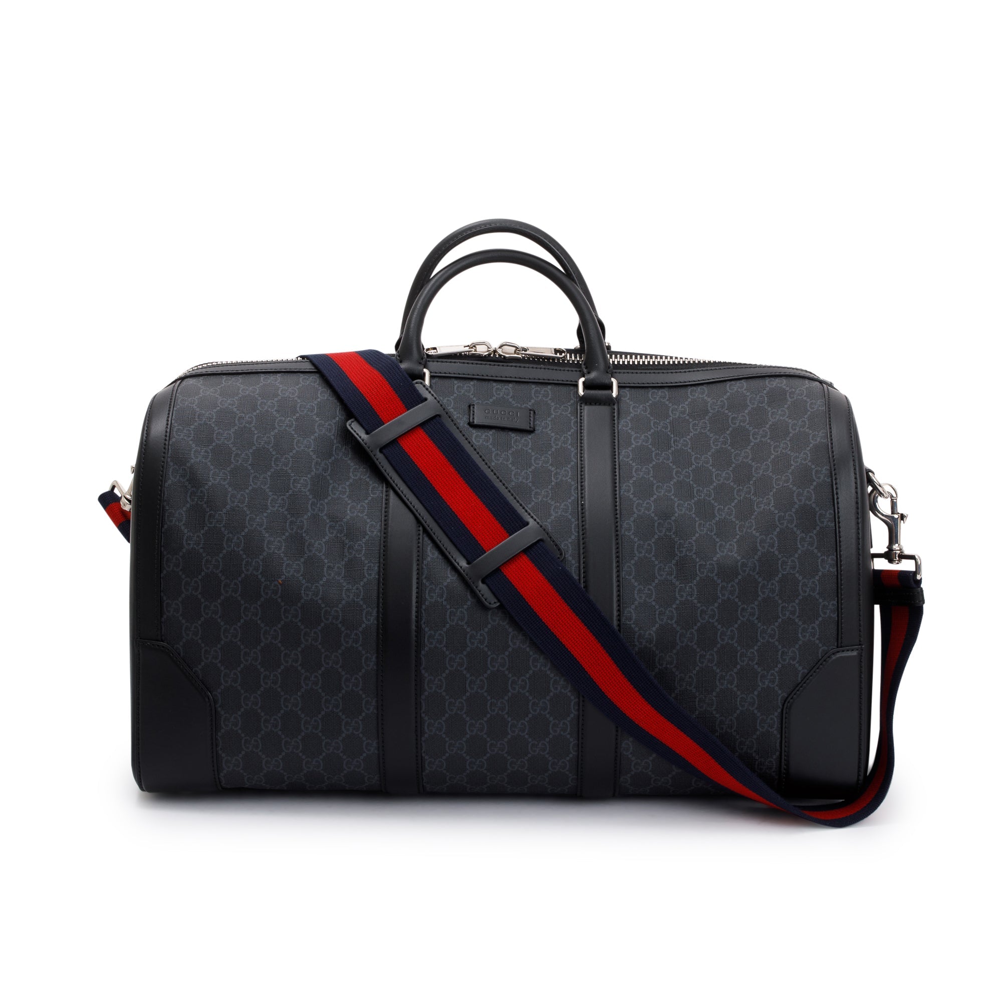 Gucci Black GG Supreme Canvas Cary-On Duffle Bag w/ Box