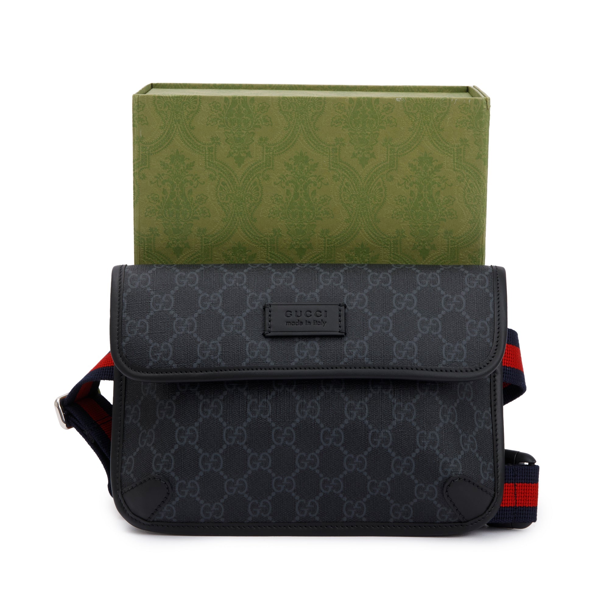 Gucci Black GG Supreme GG Belt Bag w/ Box