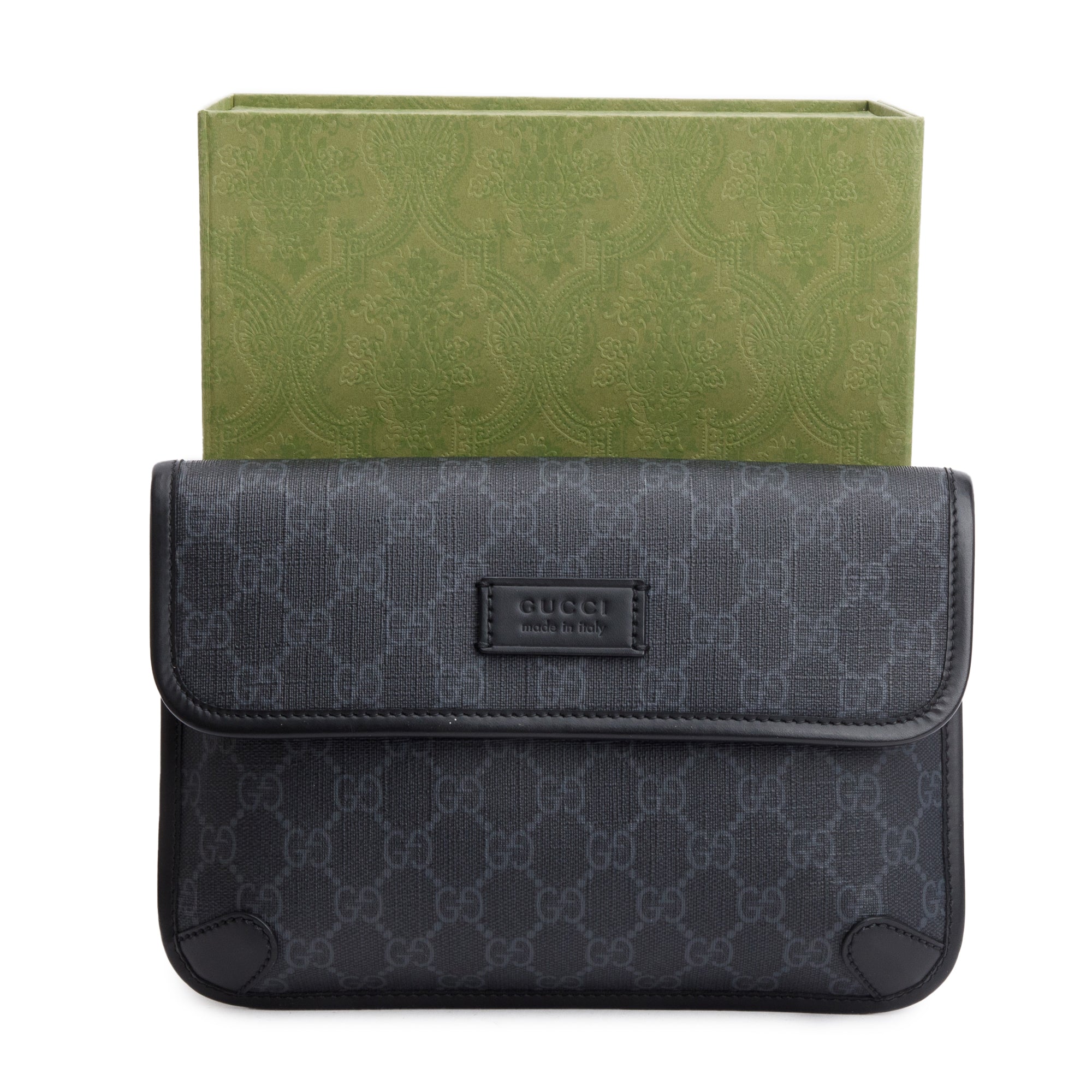 Gucci Black GG Supreme GG Belt Bag w/ Box