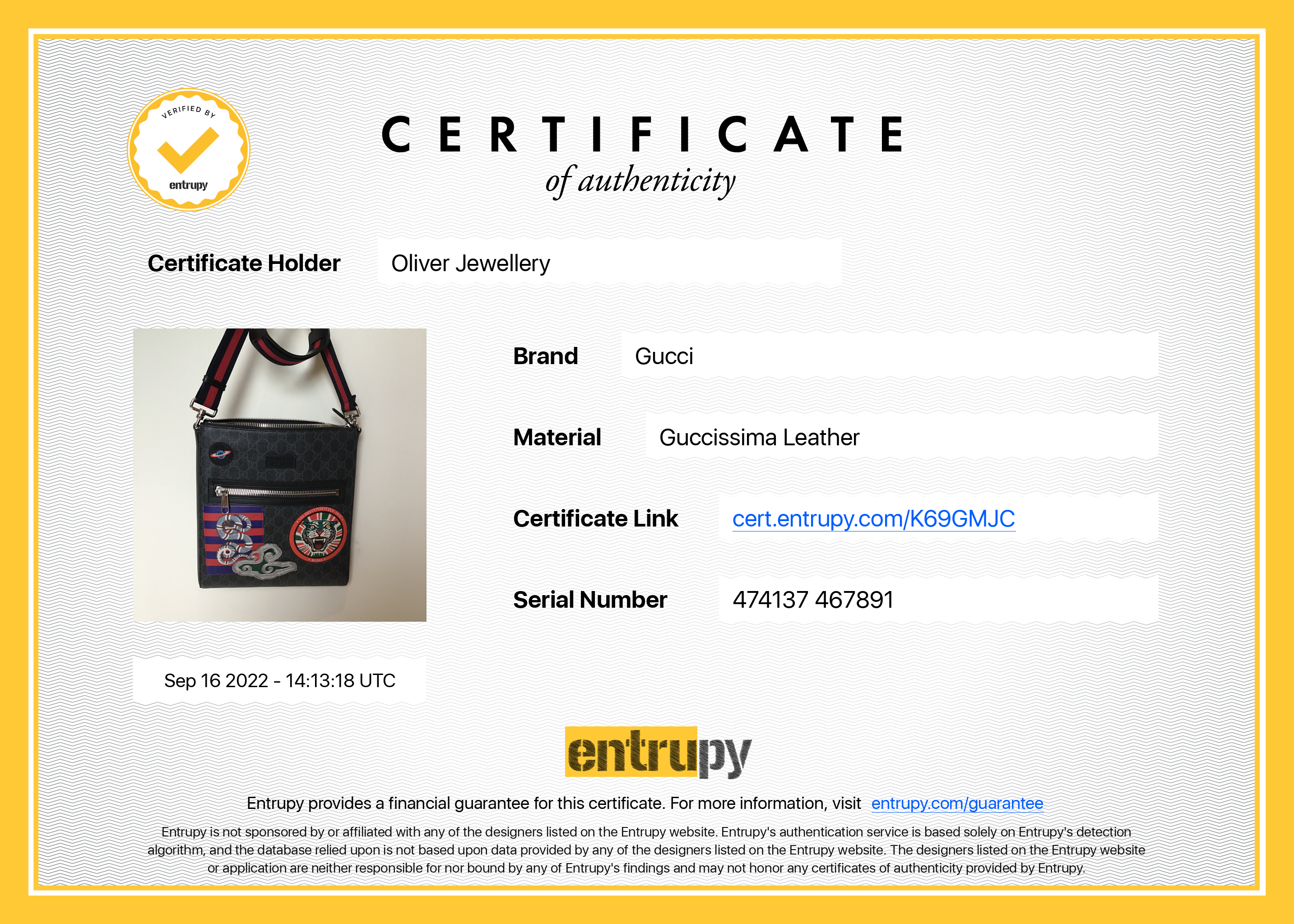 Gucci Black GG Supreme Night Courrier Messenger Bag