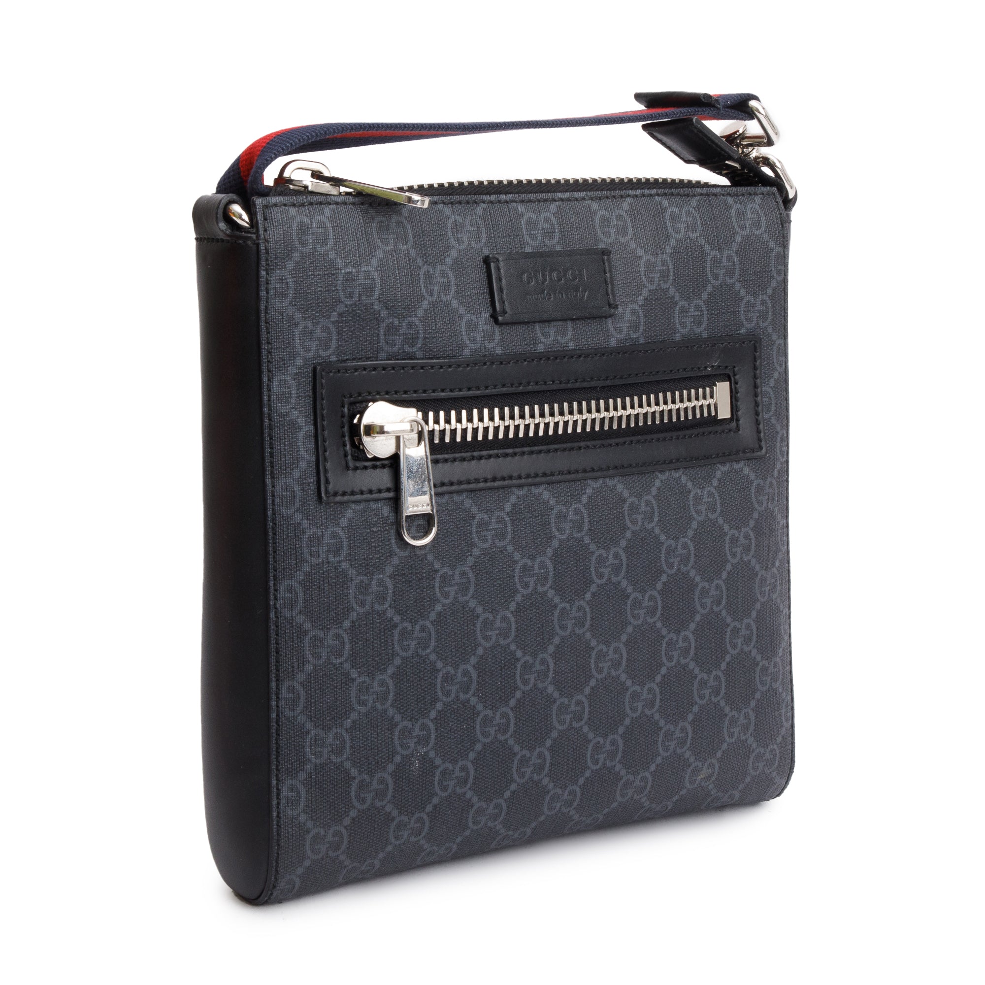 Gucci Black GG Supreme Small Messenger Bag w/ Box