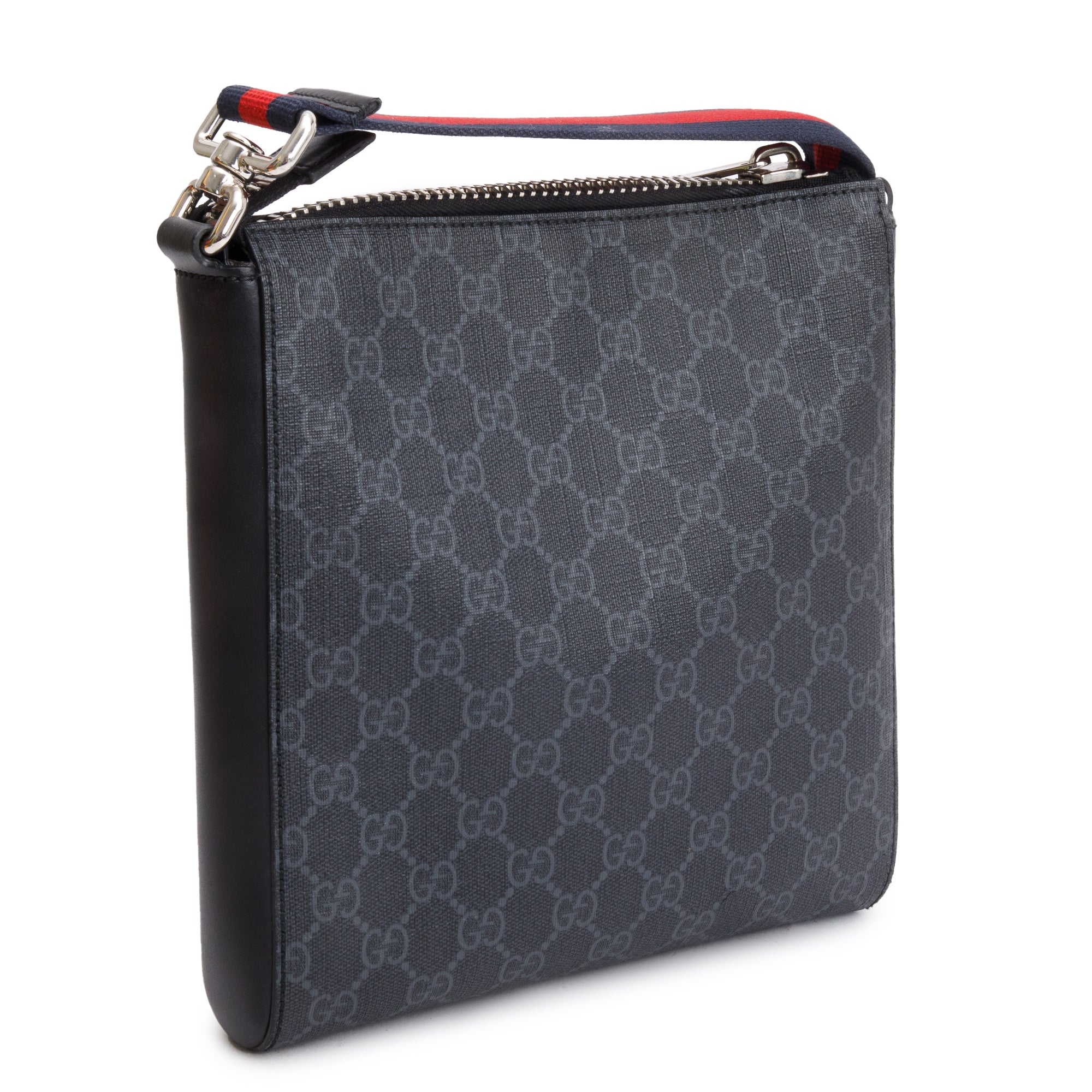 Gucci Black GG Supreme Small Messenger Bag w/ Box
