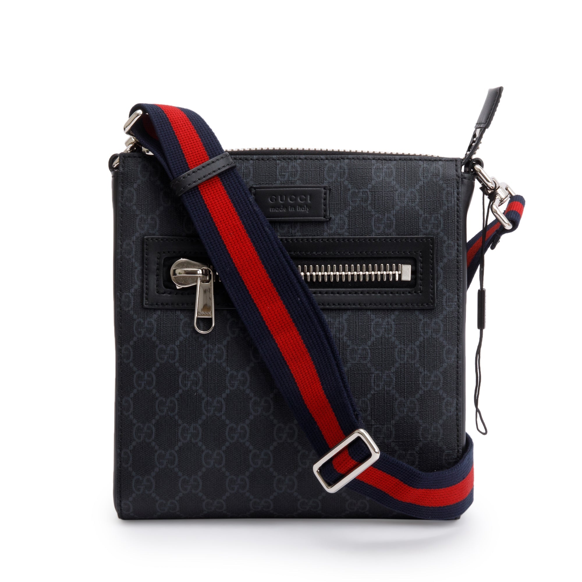 Gucci Black GG Supreme Small Messenger Bag w/ Box & Receipt