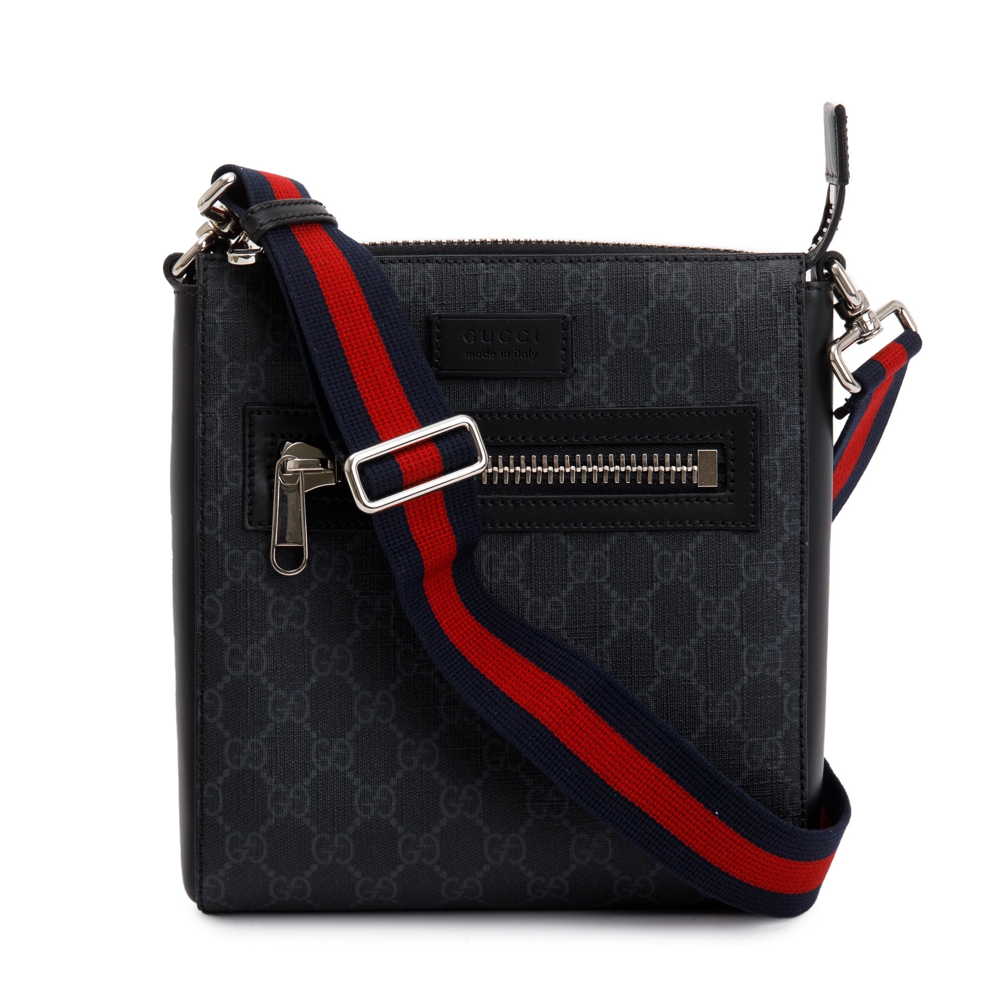 Gucci Black GG Supreme Small Messenger Bag w/ Box