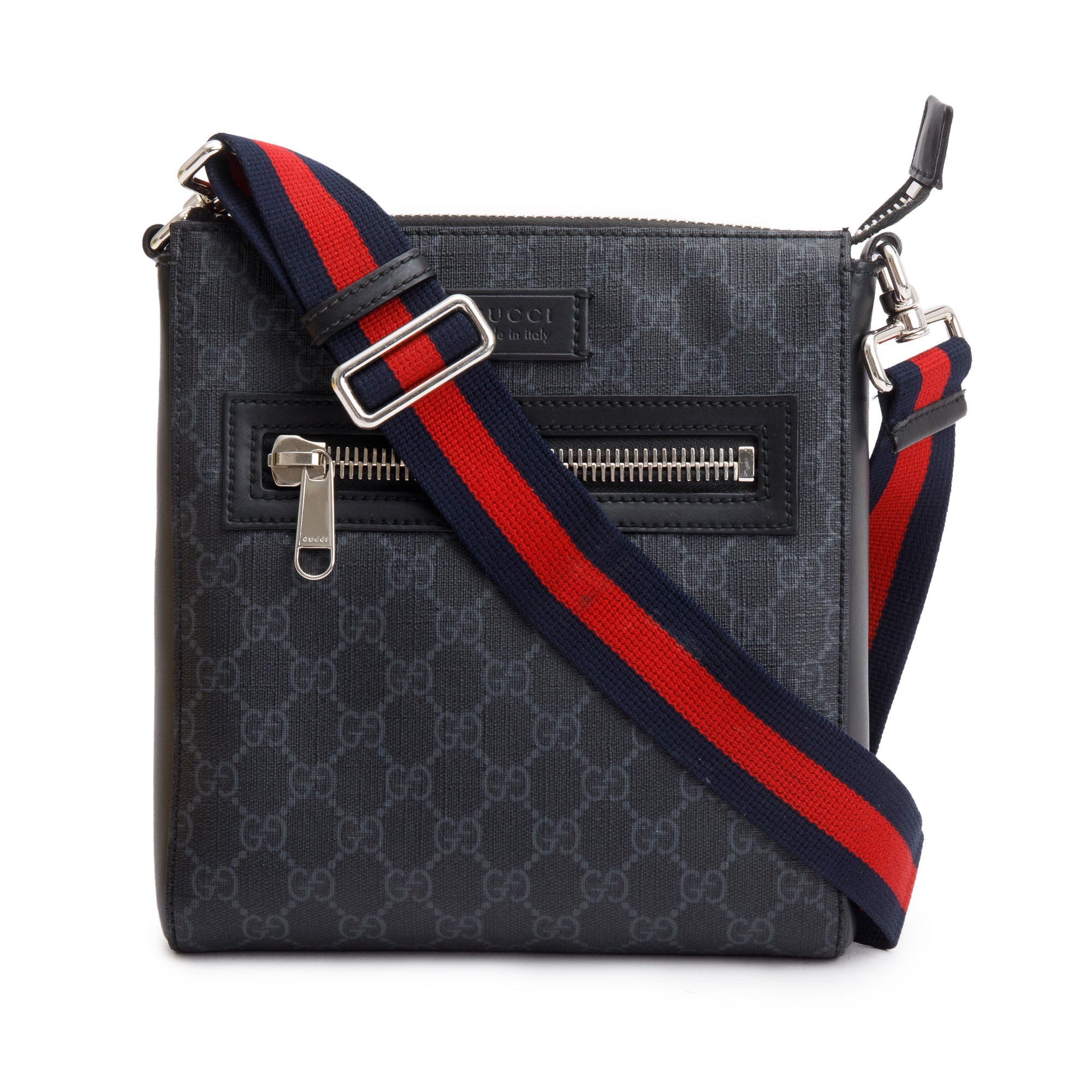 Gucci Black GG Supreme Small Messenger Bag w/ Box