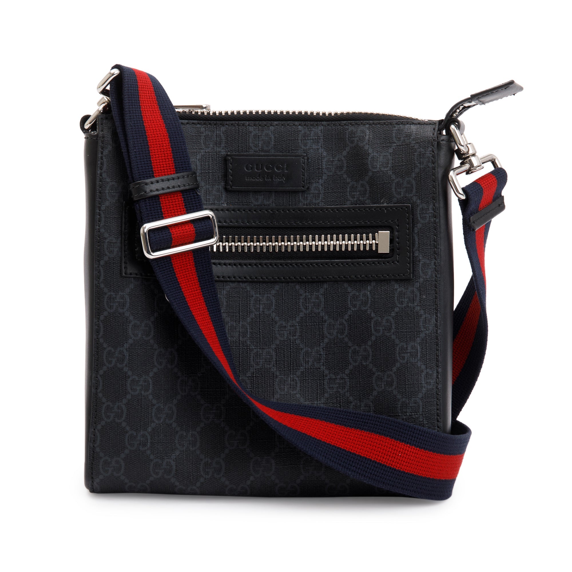 Gucci Black GG Supreme Small Messenger Bag w/ Box