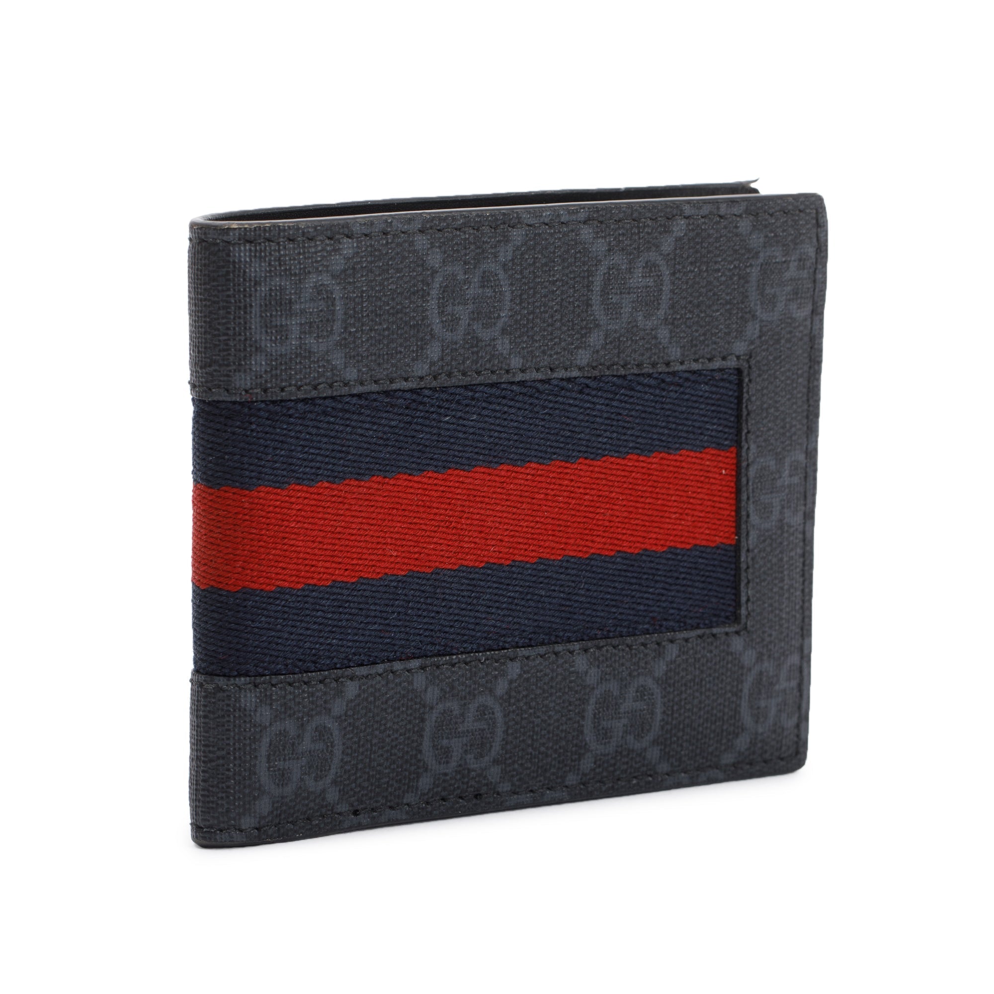 Gucci Black GG Supreme Web Bifold Wallet