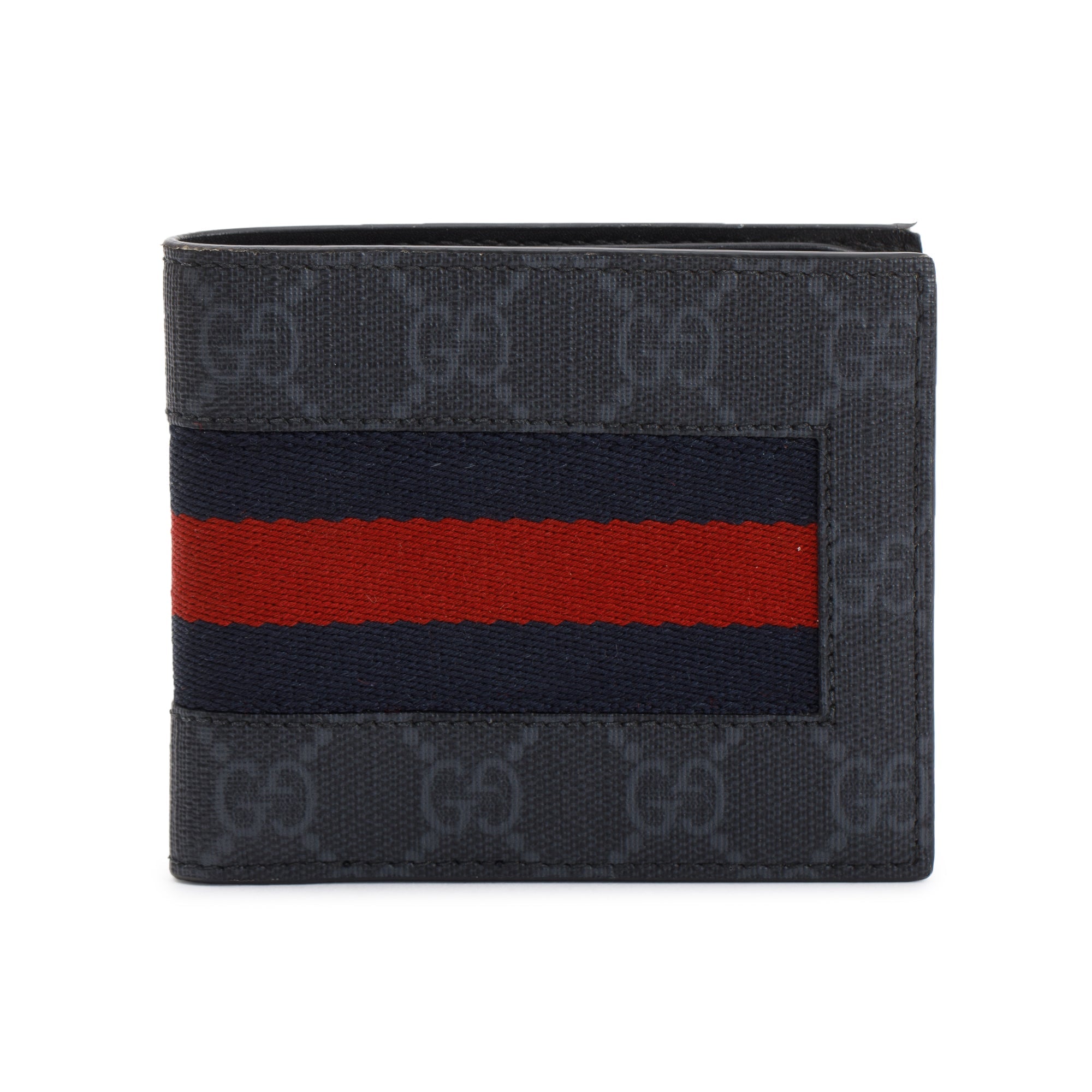 Gucci Black GG Supreme Web Bifold Wallet