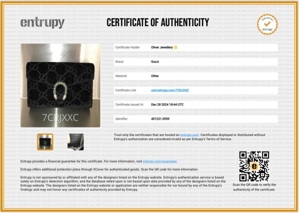 Gucci Black GG Velvet Mini Dionysus Wallet on Chain w/ Box