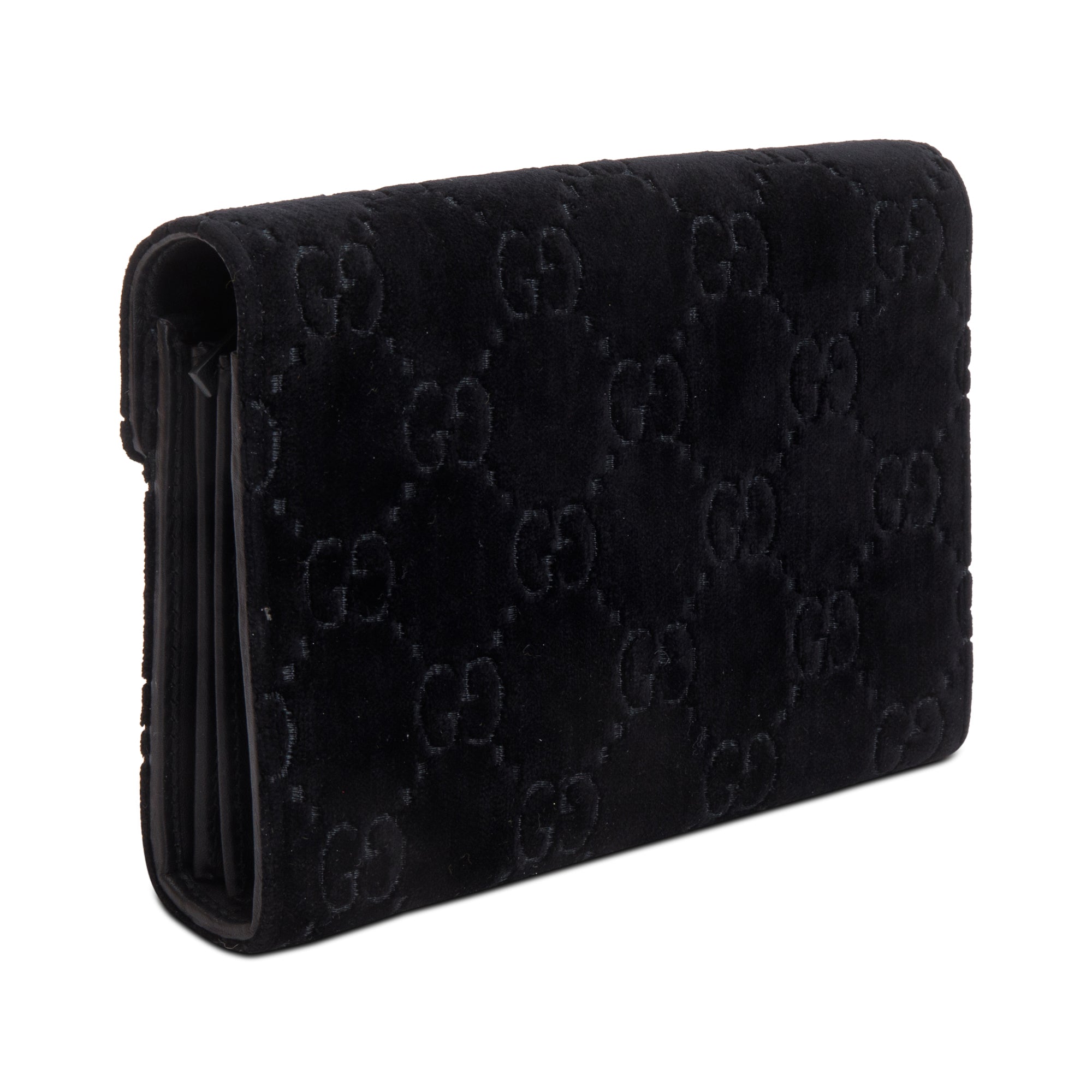 Gucci Black GG Velvet Mini Dionysus Wallet on Chain w/ Box