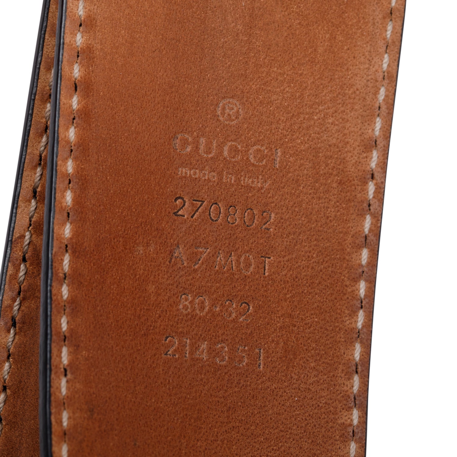 Gucci Black Grained Leather Double G Belt 80 32