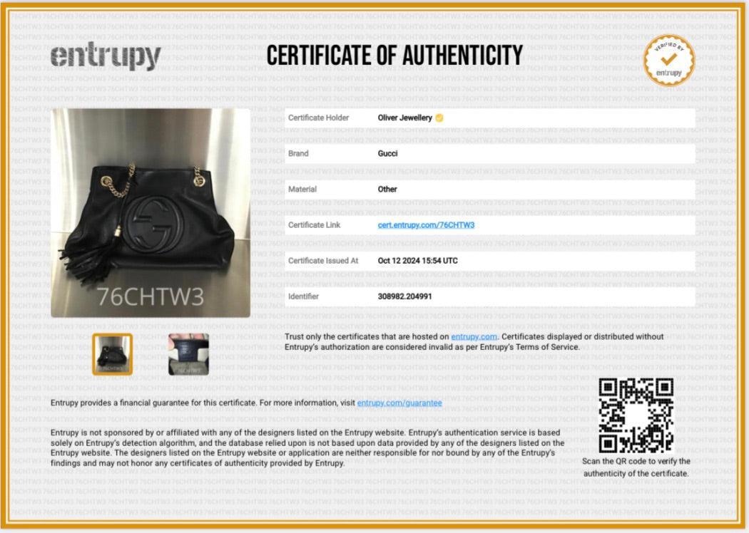 Gucci Black Grained Leather Medium Soho Chain Tote