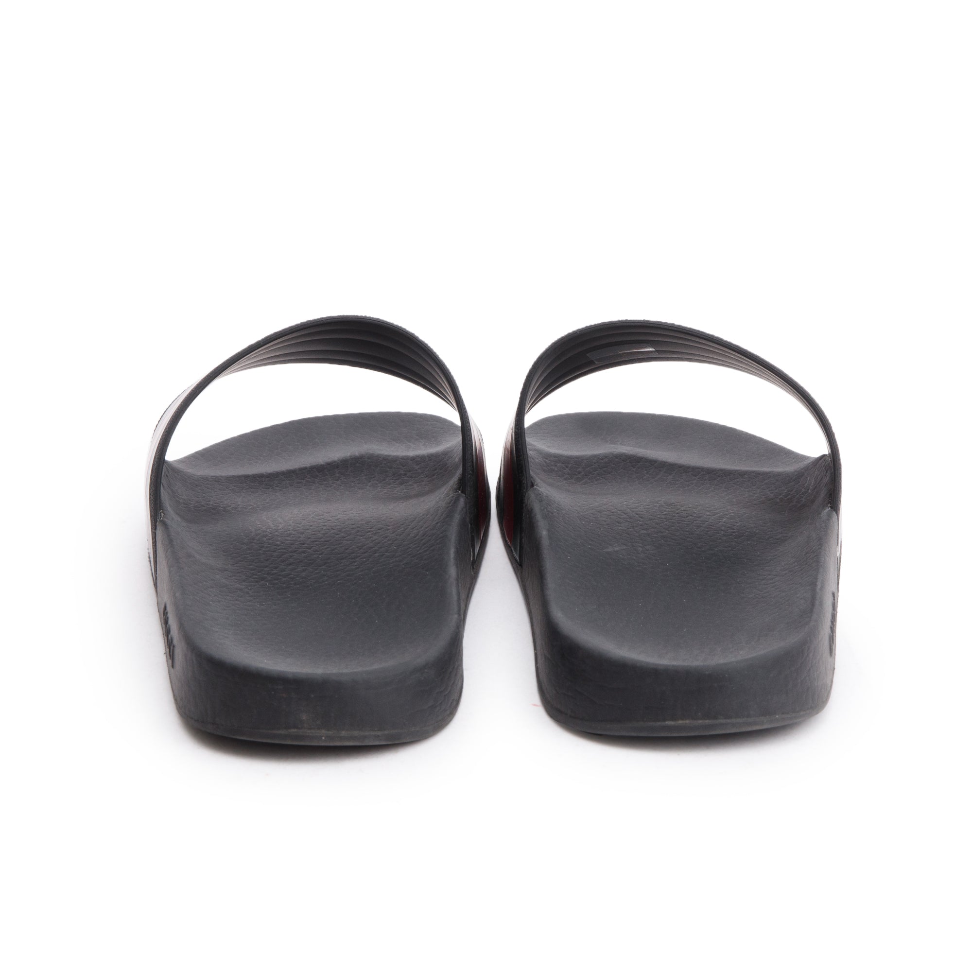 Gucci Black, Green & Red Web Accent Rubber Slides, Size 9 w/ Box