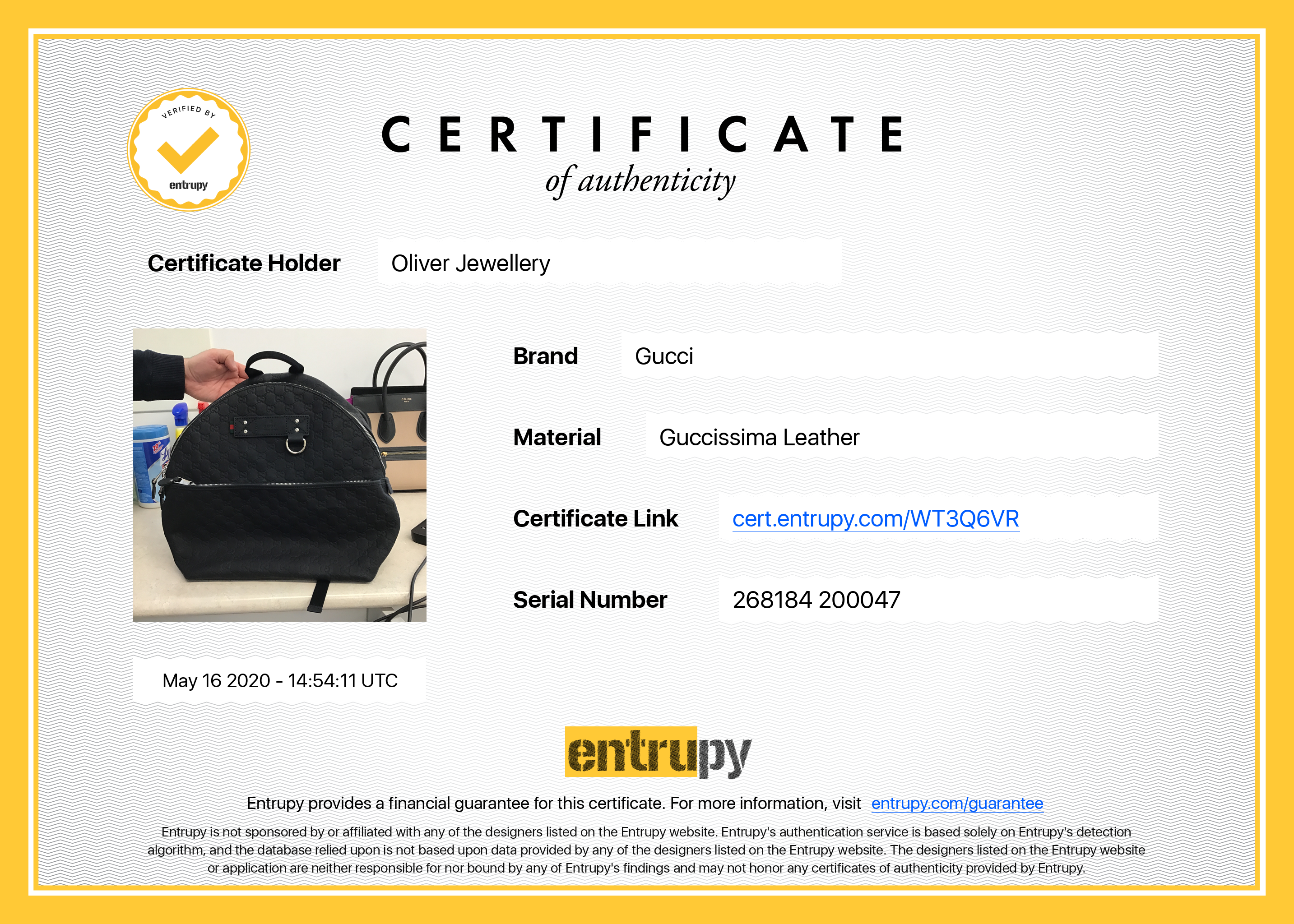 Gucci Black Guccissima Leather Backpack