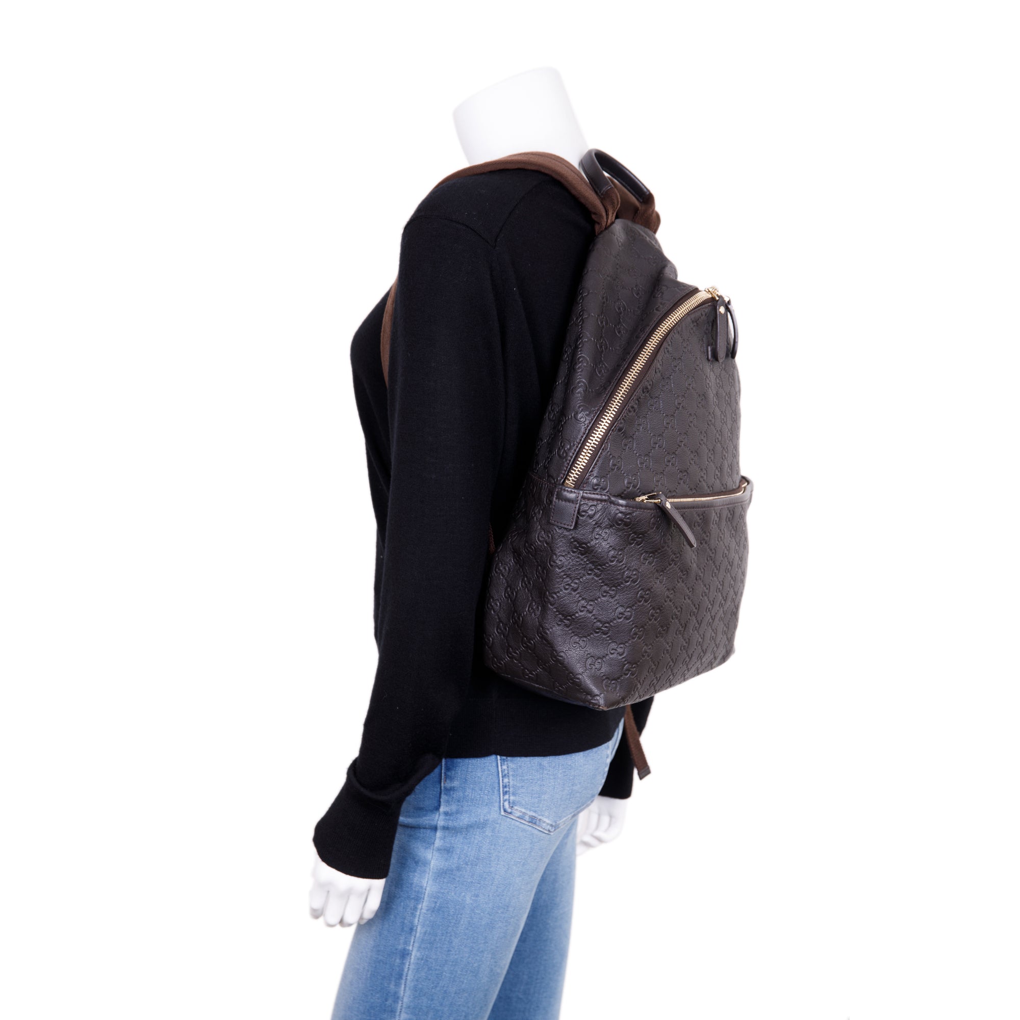 Gucci Black Guccissima Leather Backpack