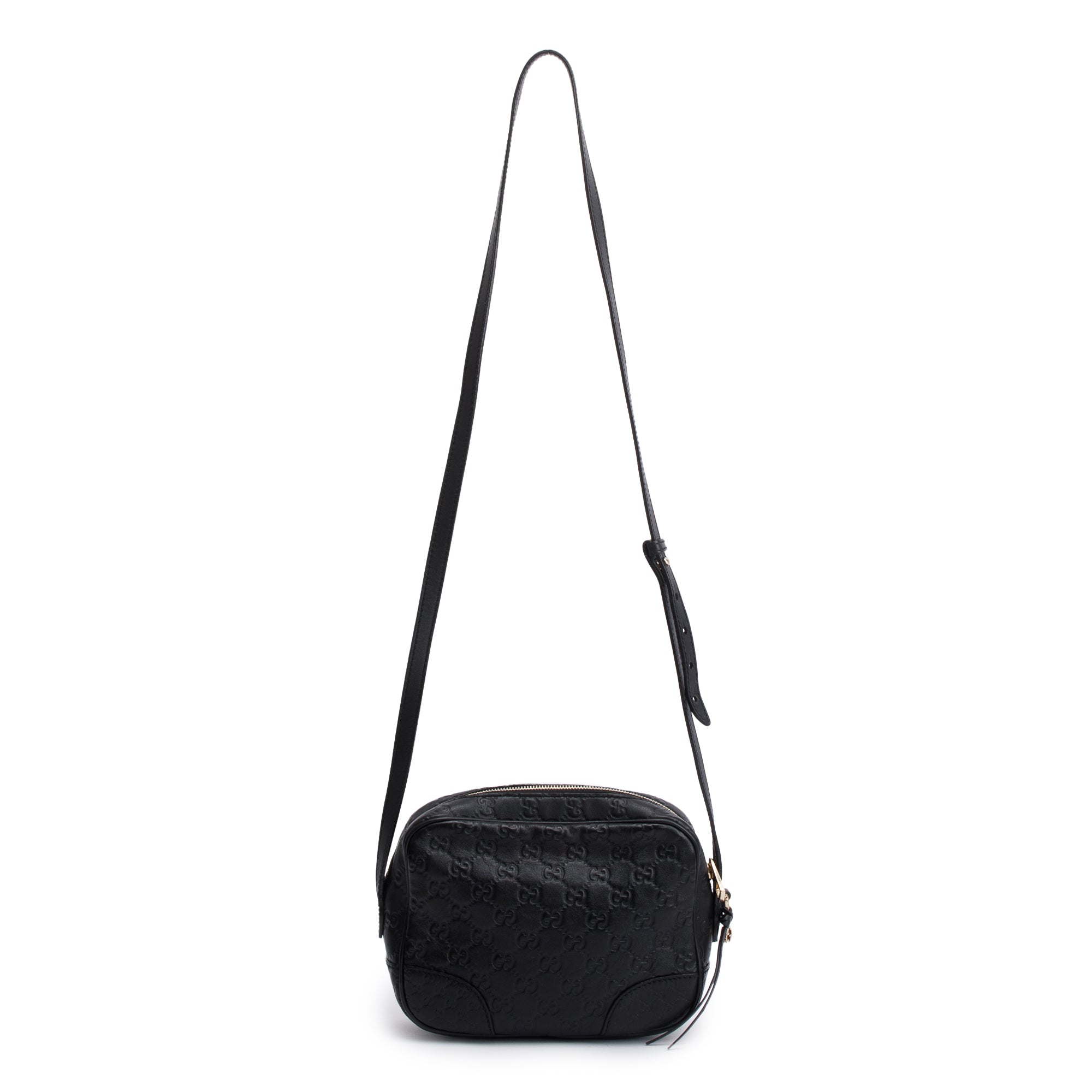 Gucci Black Guccissima Leather Mini Bree Crossbody Bag