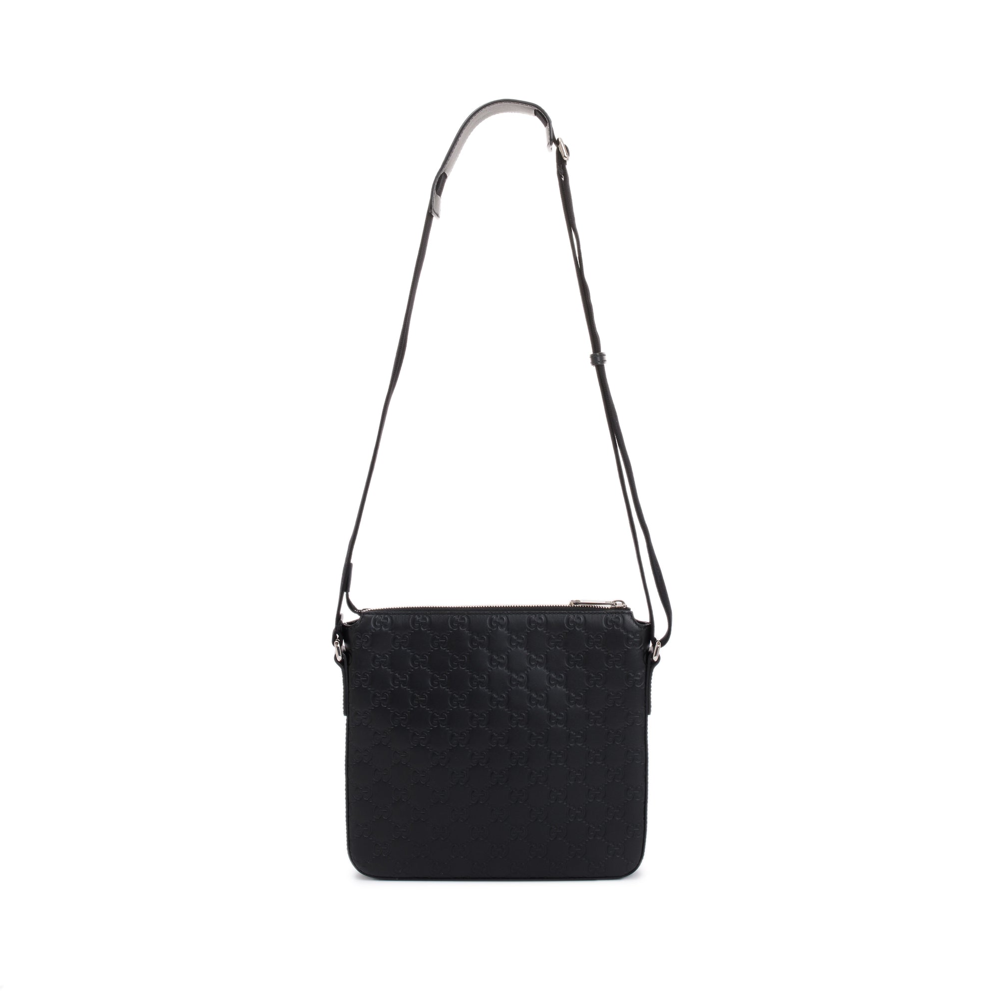Gucci Black Guccissima Leather Small Messenger Bag