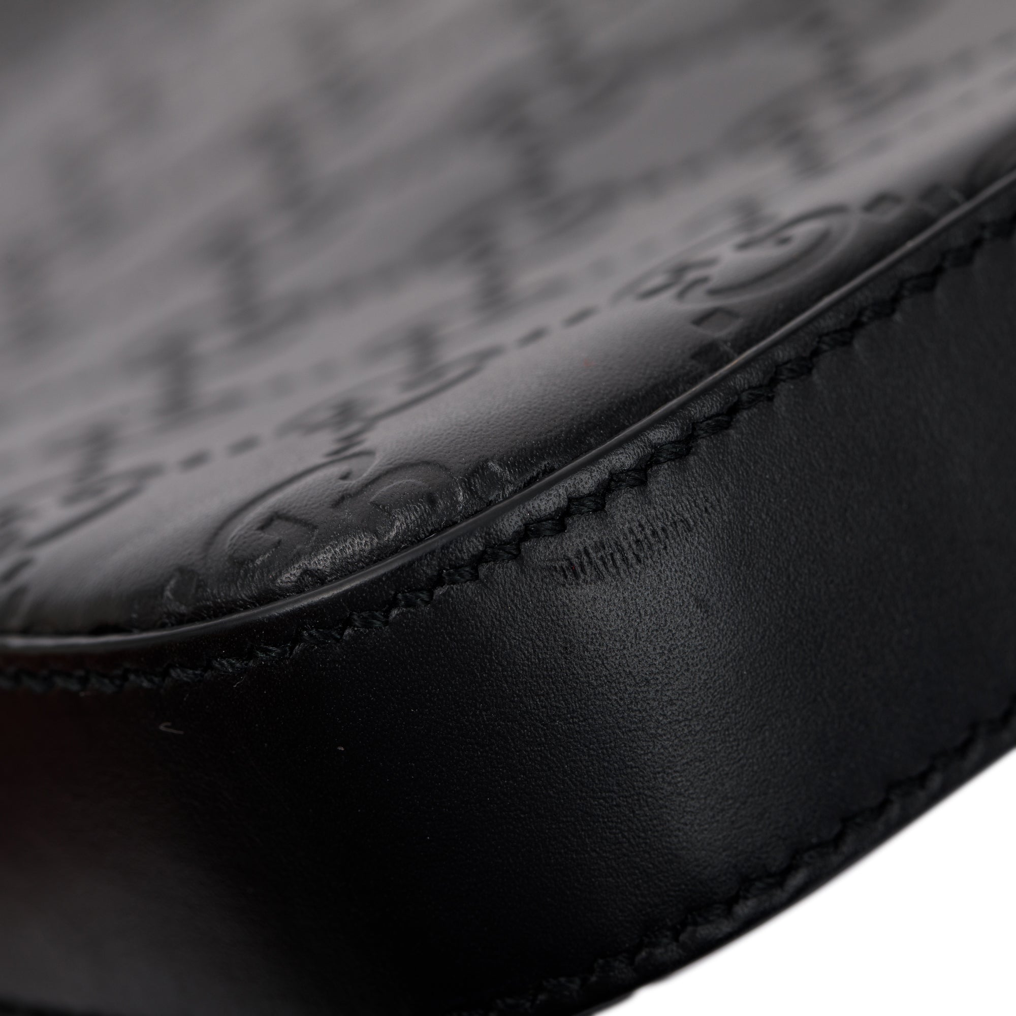 Gucci Black Guccissima Leather Small Messenger Bag