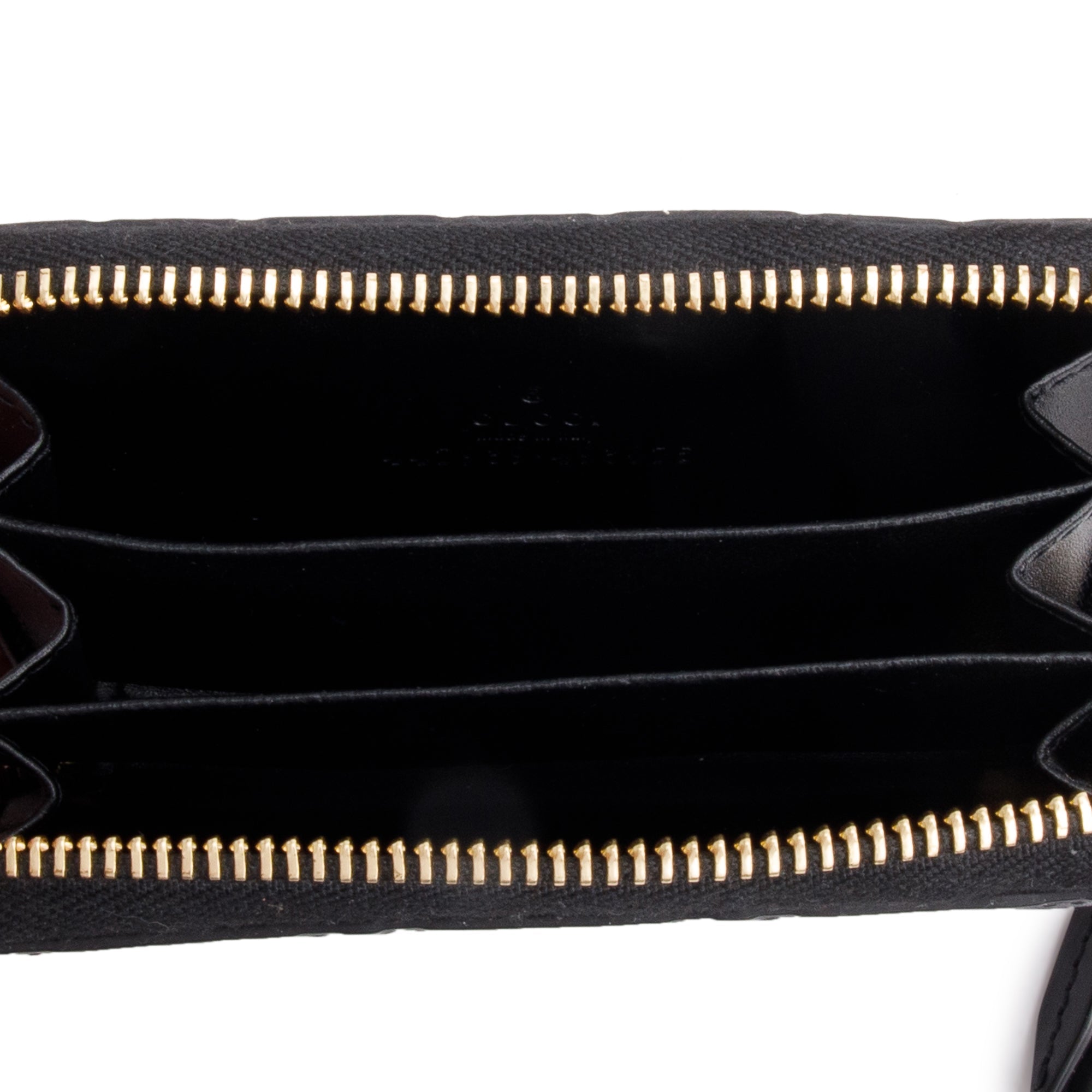 Gucci Black Guccissima Leather Zip Around Card Case w/ Box & Receipt