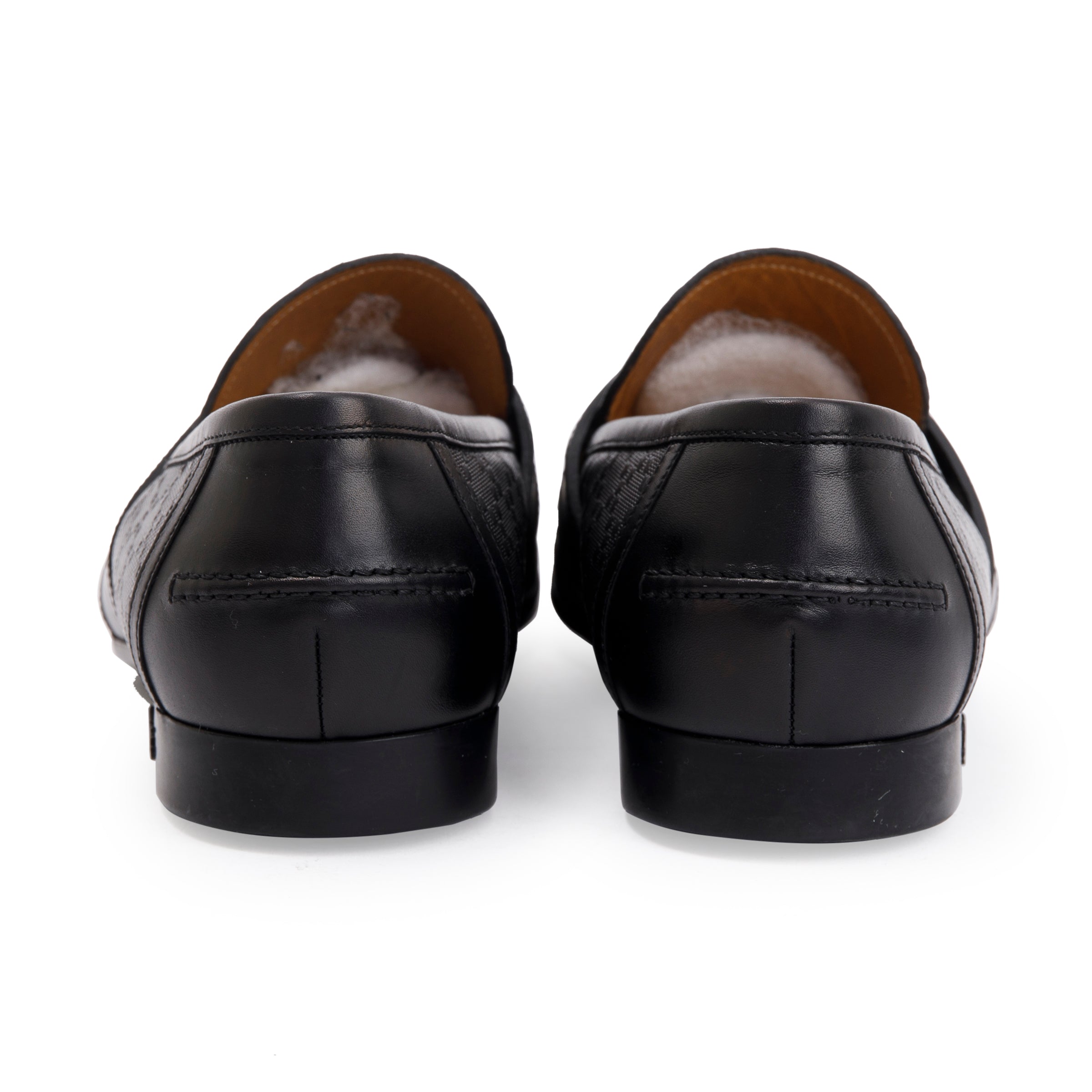 Gucci Black Hilary Lux Diamante Leather Loafers, Size 8 w/ Box