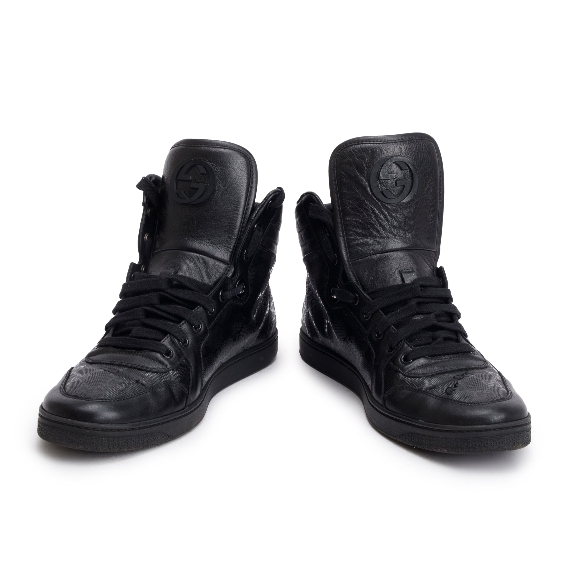 Gucci Black Imprime Coda High Top Sneakers, Size 9 w/ Box