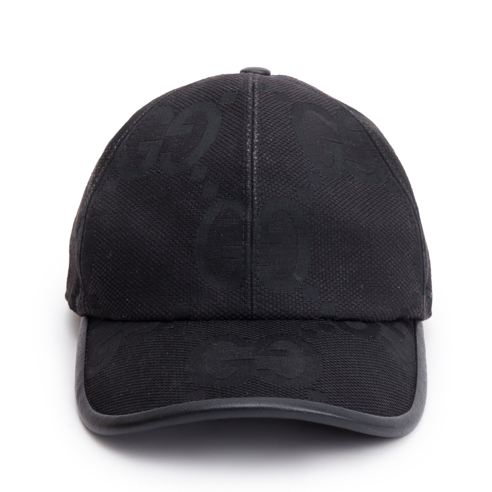 Gucci Black Jumbo GG Canvas Baseball Hat, Size M 58